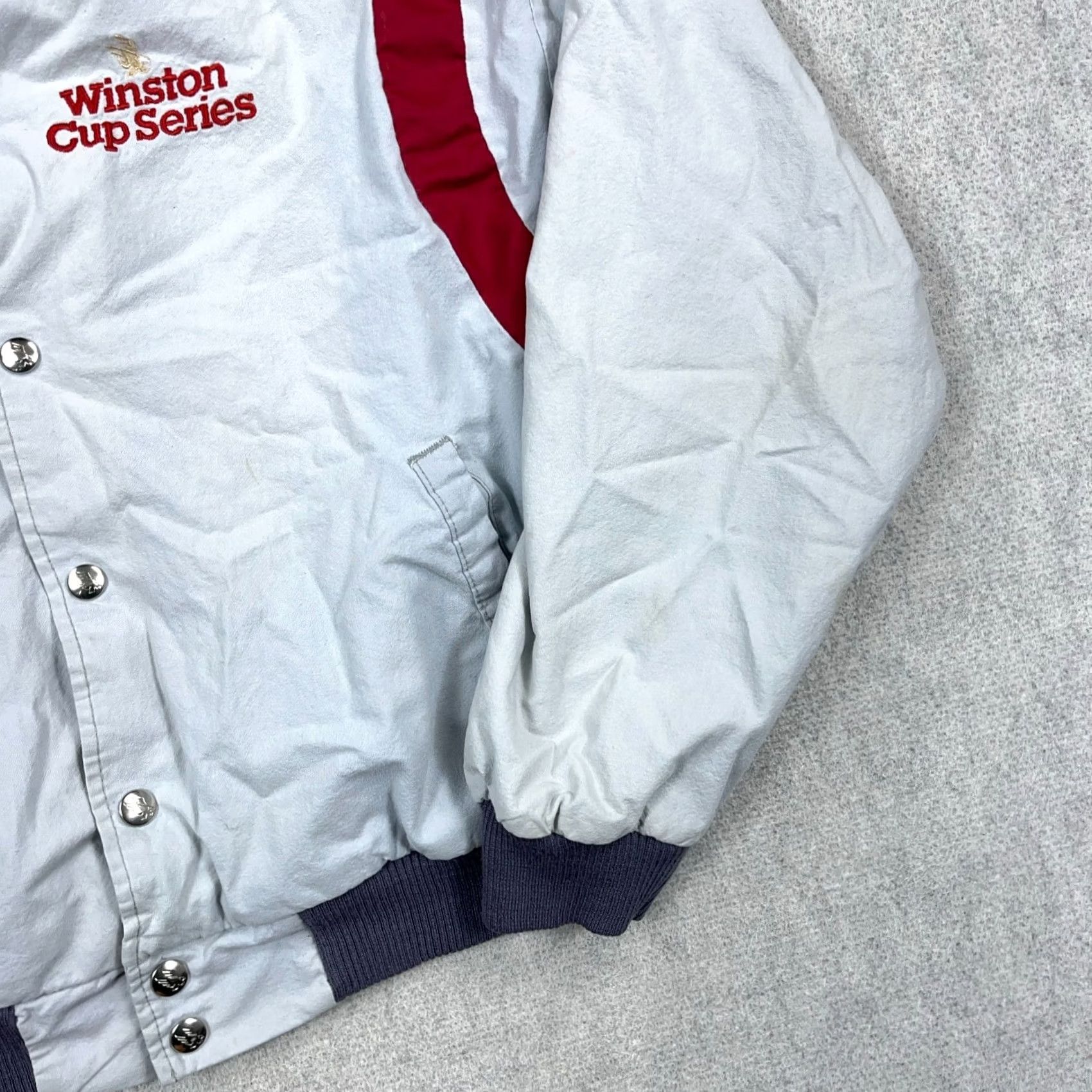 Vintage Vintage Swingster Winston Cup Jacket Men L Gray Bomber 80s 90s Nascar Racing Worn Jacket Size US L / EU 52-54 / 3 - 5 Thumbnail