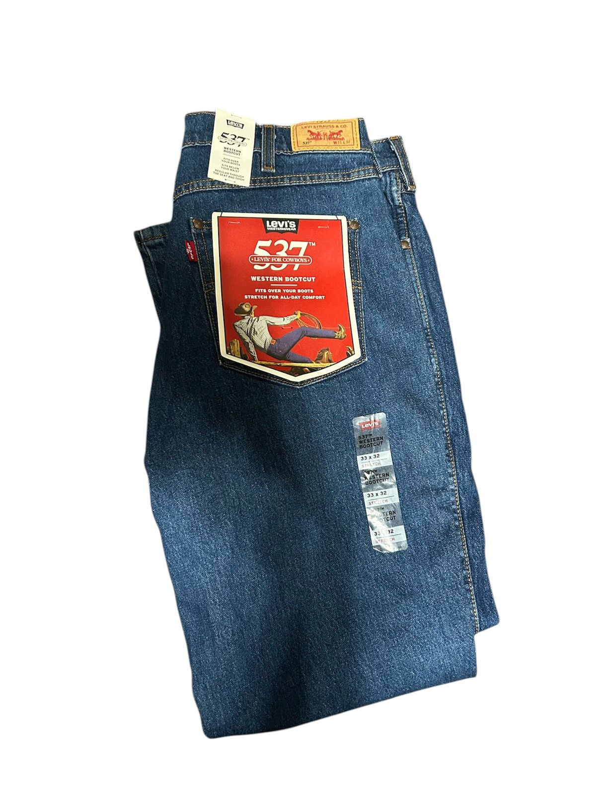 Levi's Levi’s 527 Bootcut Jeans Men’s 33x32 Dark Wash Western Fit Size US 33 - 1 Thumbnail