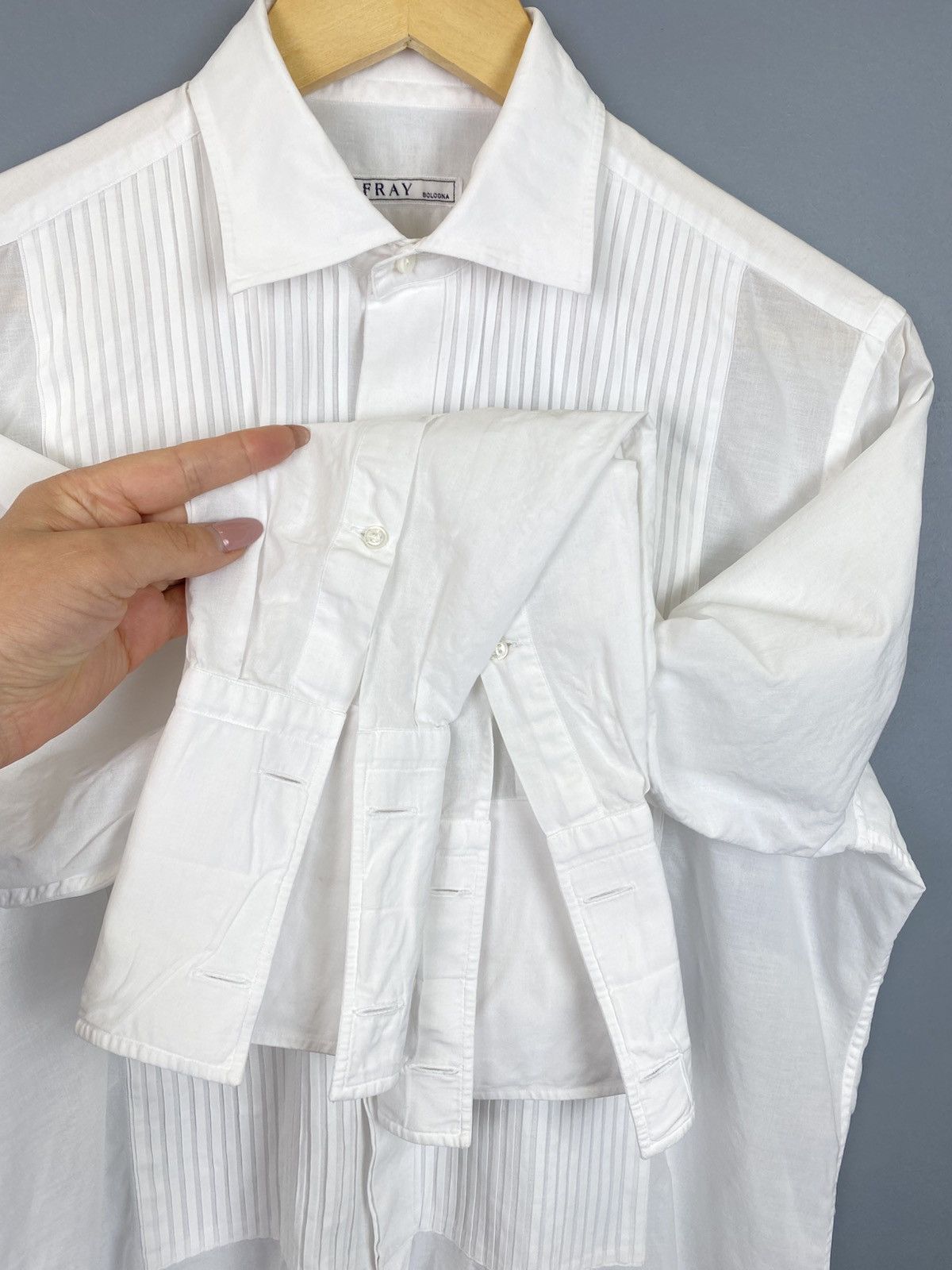 Other Fray Bologna Pleated Buttons Ups Shirt Mens Size 15/39 White Size US XL / EU 56 / 4 - 3 Thumbnail