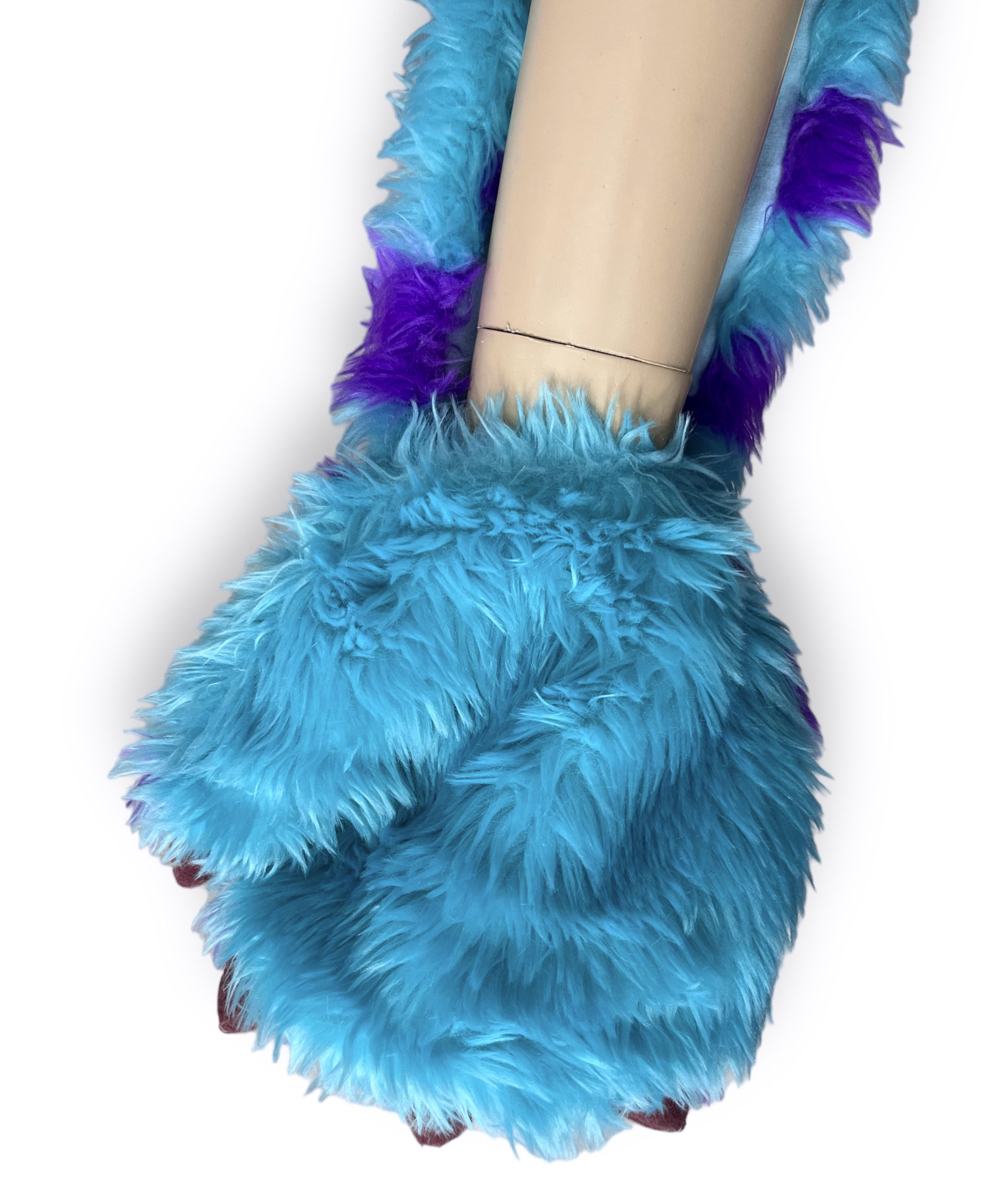 Disney 🔥MONSTERS UNIVERSITY SULLEY Fluffy Hat Scarf Hand Warmer Size ONE SIZE - 9 Thumbnail