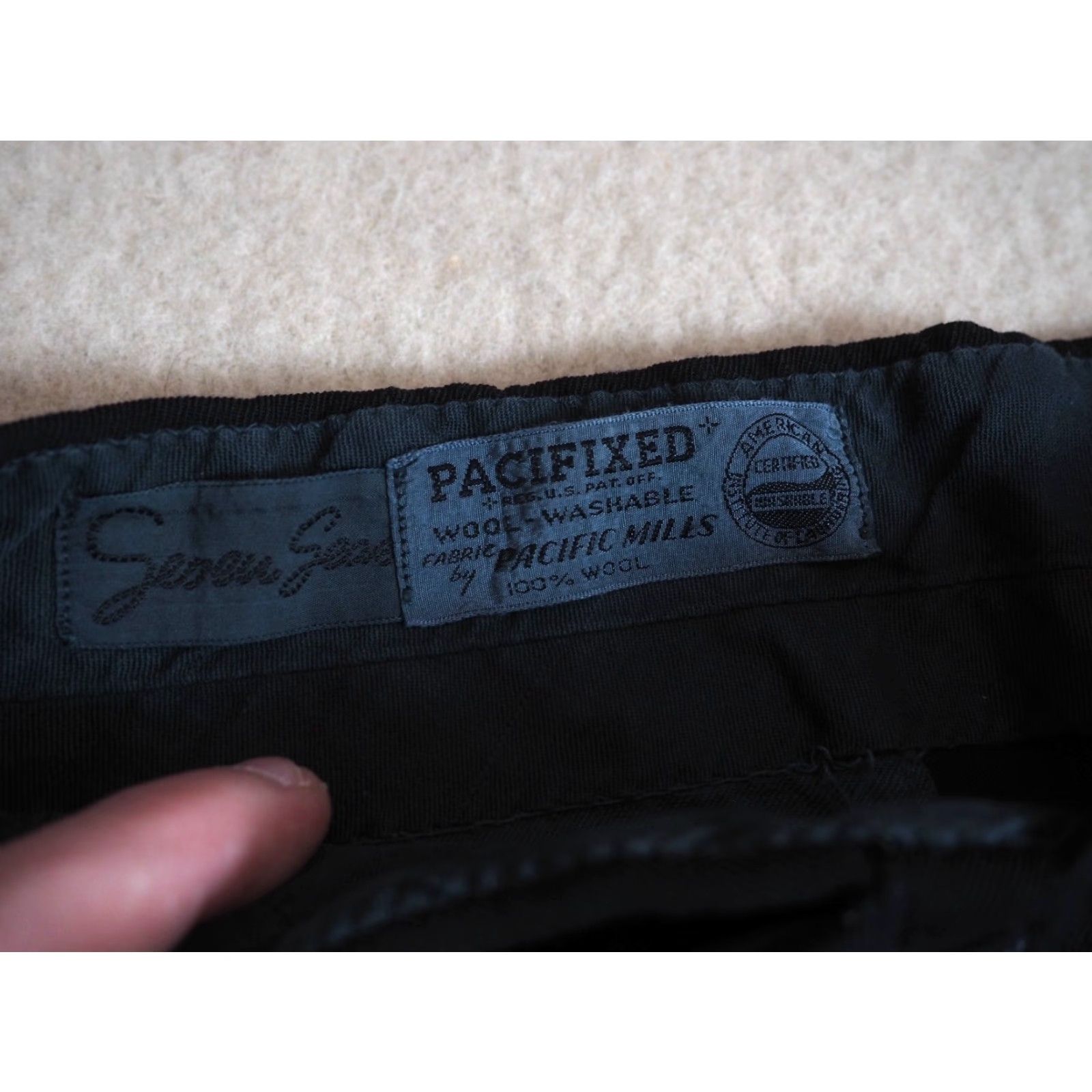 Vintage VINTAGE Pacific Mills Pacifixed Black Wool 32W Shorts 1950s Rockabilly Mens Size US 32 / EU 48 - 5 Thumbnail