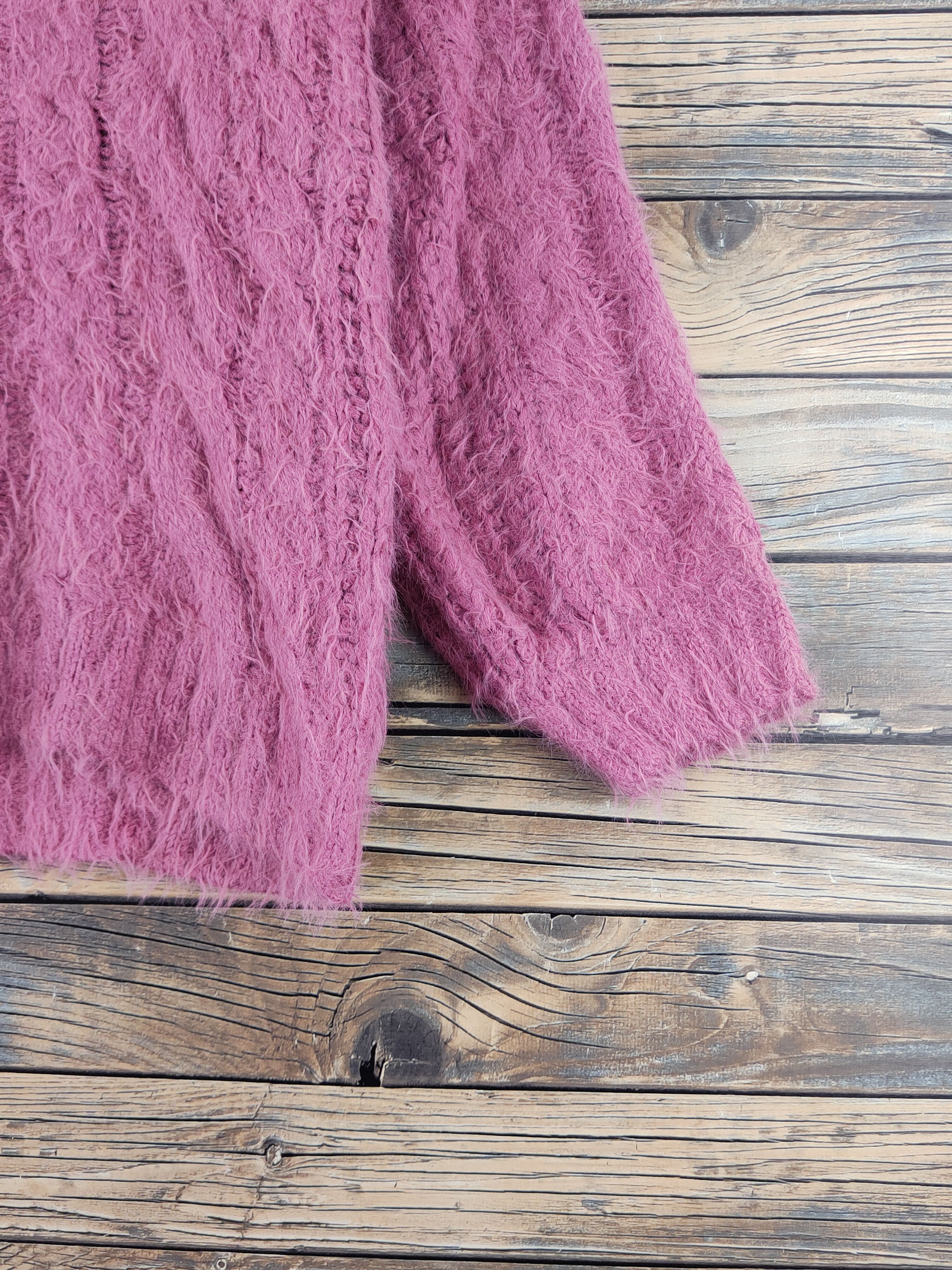 Japanese Brand DL Rose Farm Pink Fur Mohair Knitwear #46-921 Size M / US 6-8 / IT 42-44 - 6 Thumbnail