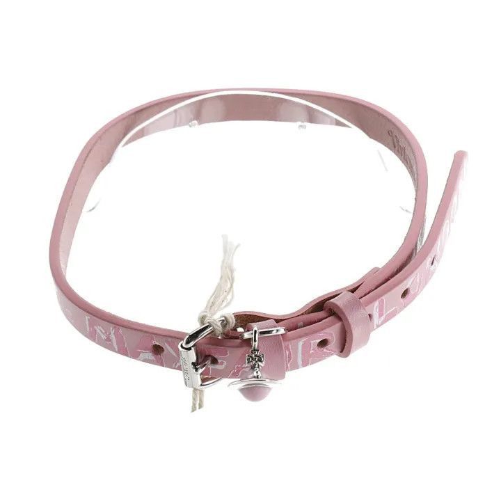 Vivienne Westwood Vivienne Westwood Pink Leather Choker with Saturn Pendant Size ONE SIZE - 8 Thumbnail