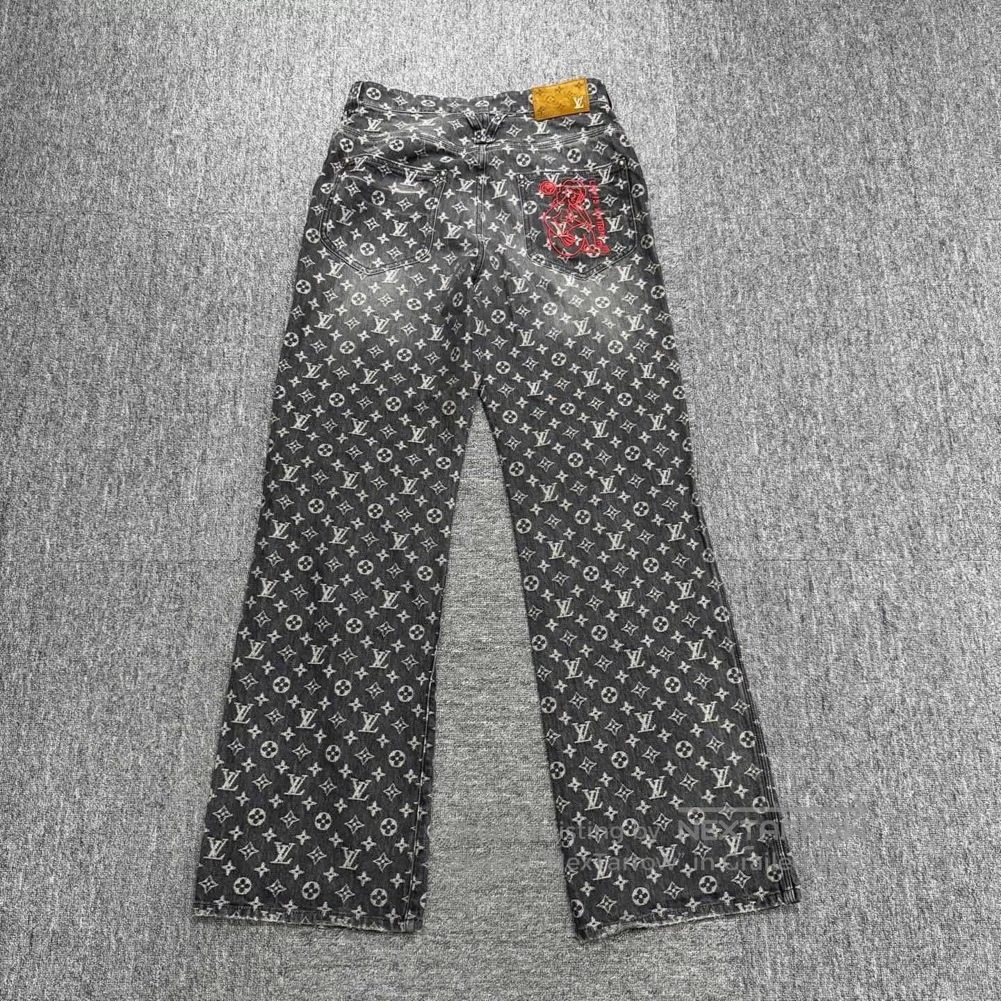 Louis Vuitton louis vuitton distressed embroidered denim pants. Size US 29 - 2 Thumbnail