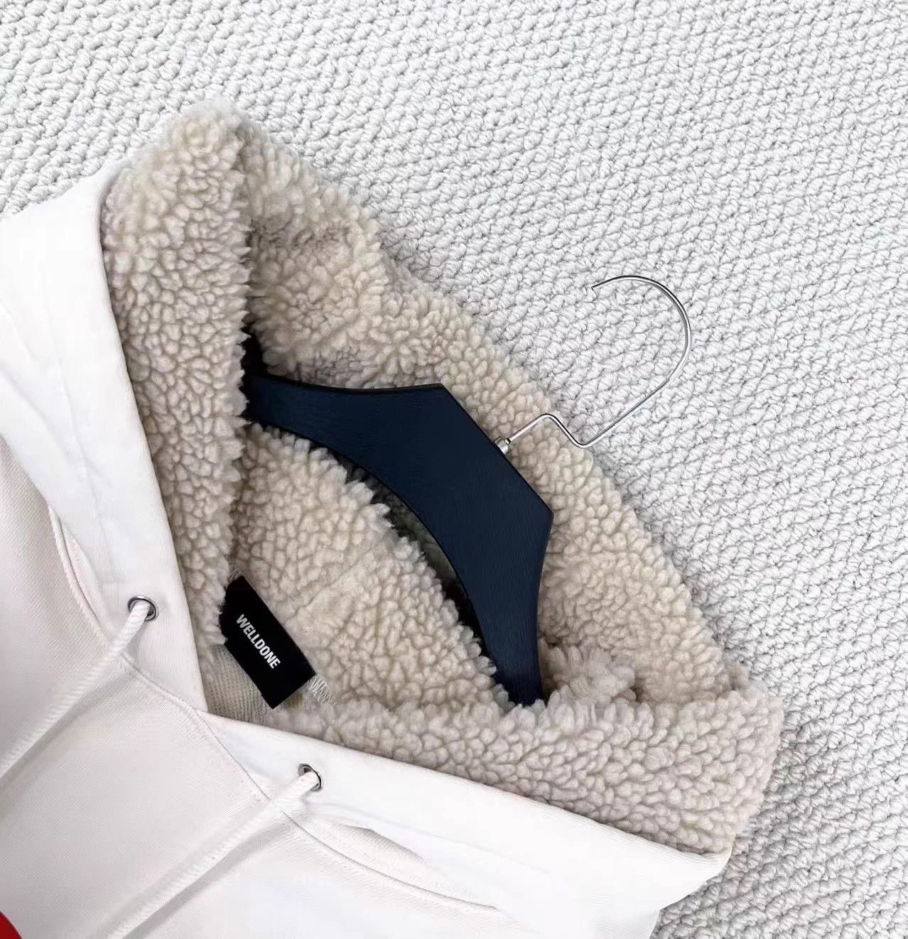 WE11DONE WE11DONE beige big logo teddy brim oversized hoodie Size US S / EU 44-46 / 1 - 3 Thumbnail