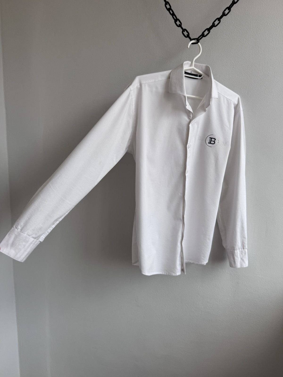Balmain Balmain Paris White Button Up Shirt T Shirt Tee Big Logo Size US M / EU 48-50 / 2 - 4 Thumbnail