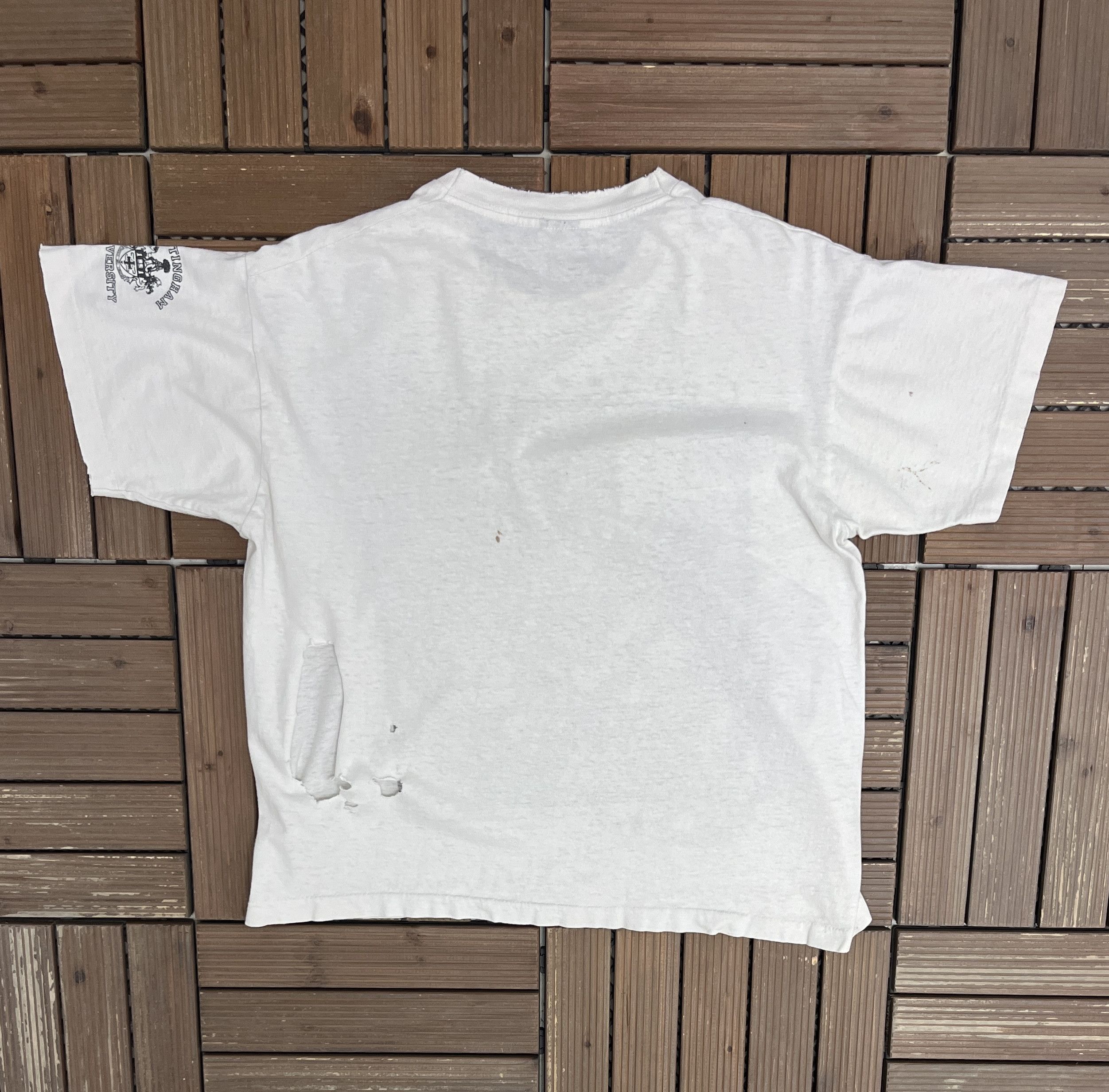 Vintage Conservation At Work Vintage White Distressed T-Shirt Tee Size US XL / EU 56 / 4 - 4 Thumbnail