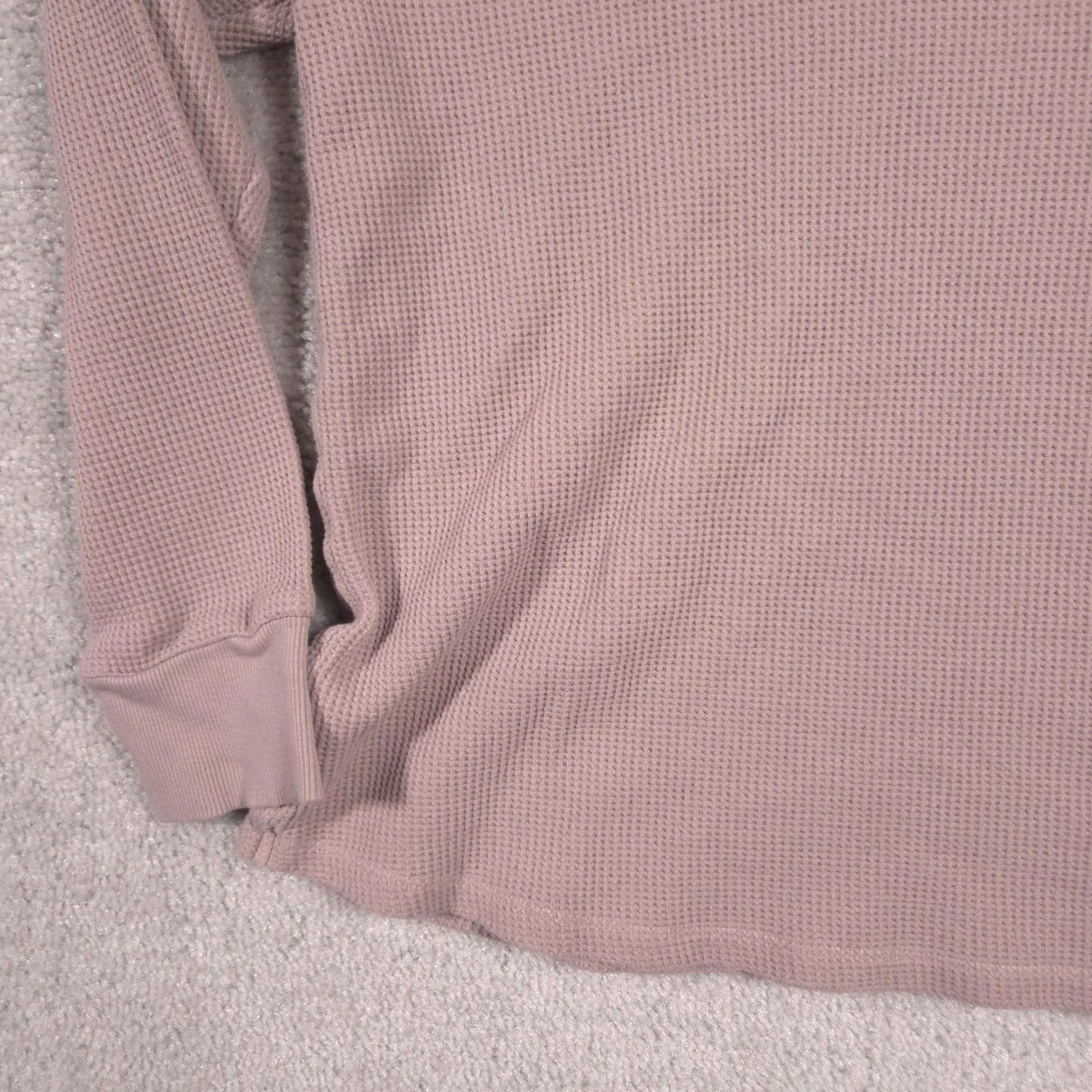 Gap VINTAGE? Gap Shirt Womens Large Pink Maternity Waffle Knit Thermal V Neck Long Sleeve Top Size L / US 10 / IT 46 - 3 Thumbnail