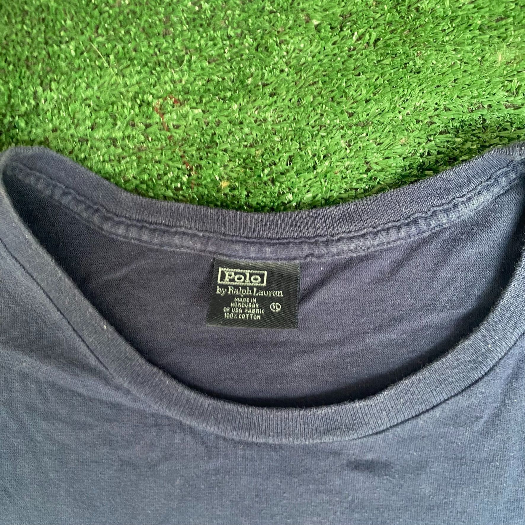 Polo Ralph Lauren Vintage Y2K Ralph Lauren Shirt Navy Polo Baggy Logo Tee Size US XL / EU 56 / 4 - 4 Thumbnail