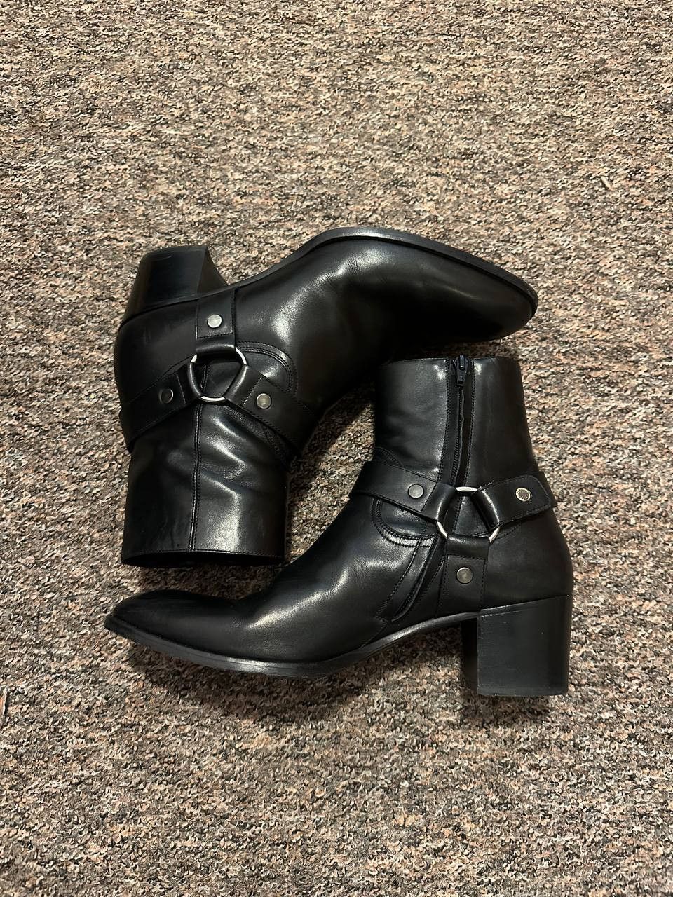 Saint Laurent Paris 19SS Black Ayers Snakeskin 60mm Finn Boots 42
