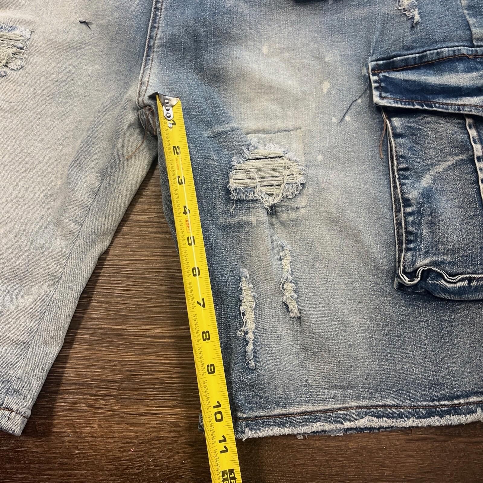 Other TR Premium Tailored Creation Denim Distress Cargo Shorts 42 Size US 42 / EU 58 - 8 Thumbnail