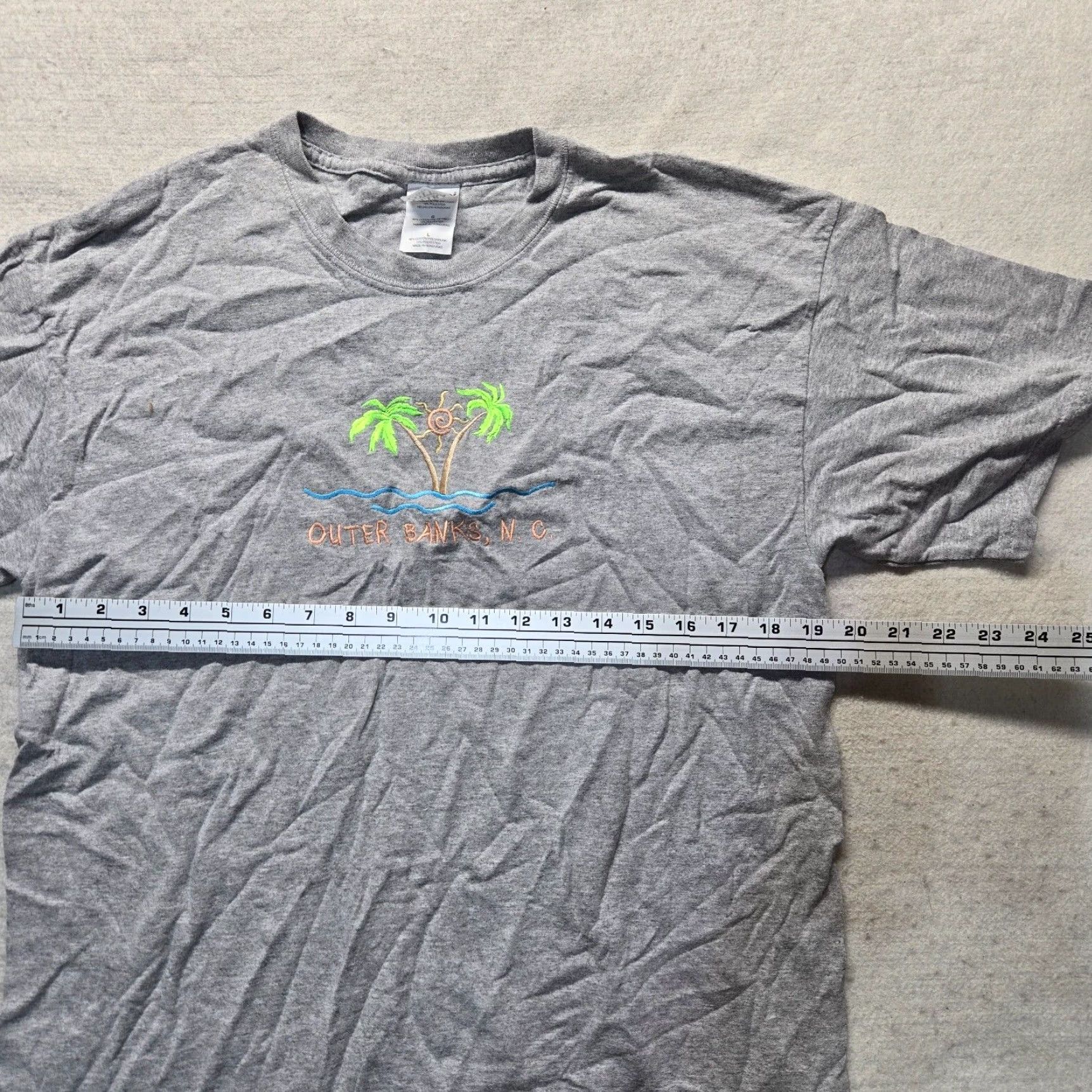 Gildan Gildan Shirt Adult Large Gray OBX Outer Banks Logo Graphic Short Sleeve Mens Size US L / EU 52-54 / 3 - 4 Thumbnail