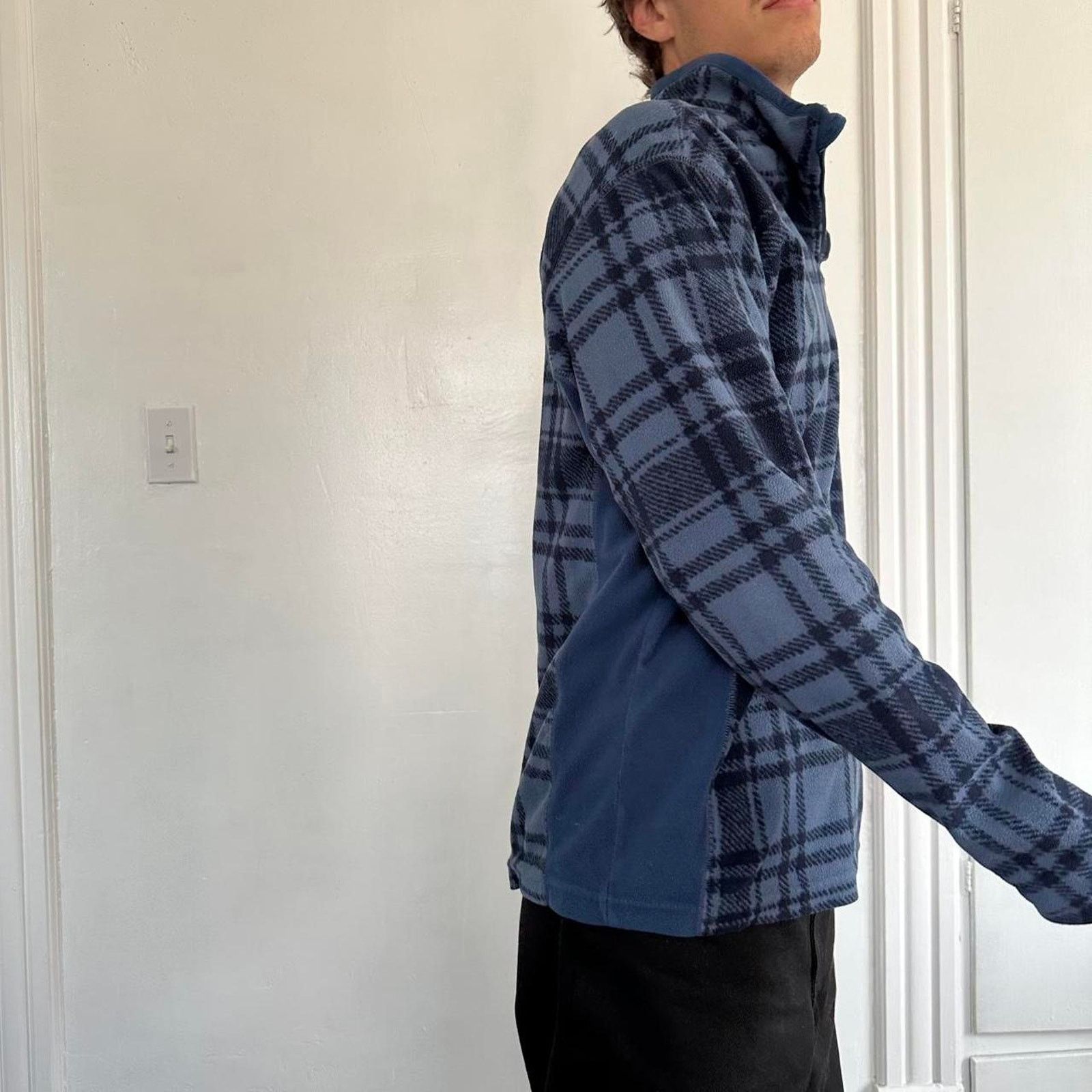 Columbia × Vintage Vintage Y2K 00s Plaid Columbia Fleece Quarterzip Jacket Size US L / EU 52-54 / 3 - 7 Thumbnail