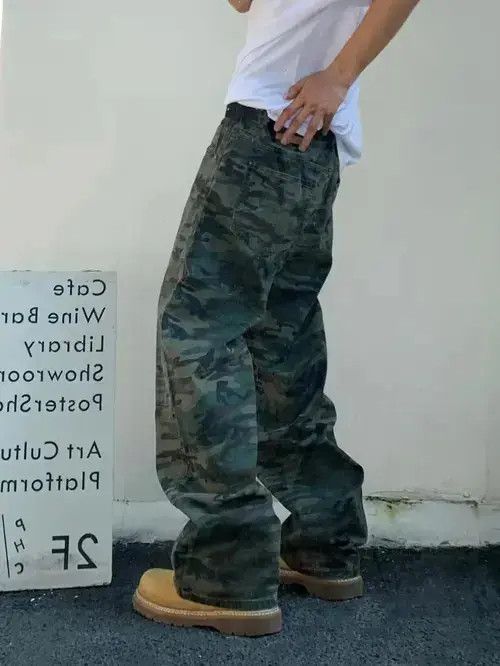 Designer × Vintage faded camo hiphop baggy carpenter pants Size US 32 / EU 48 - 2 Thumbnail