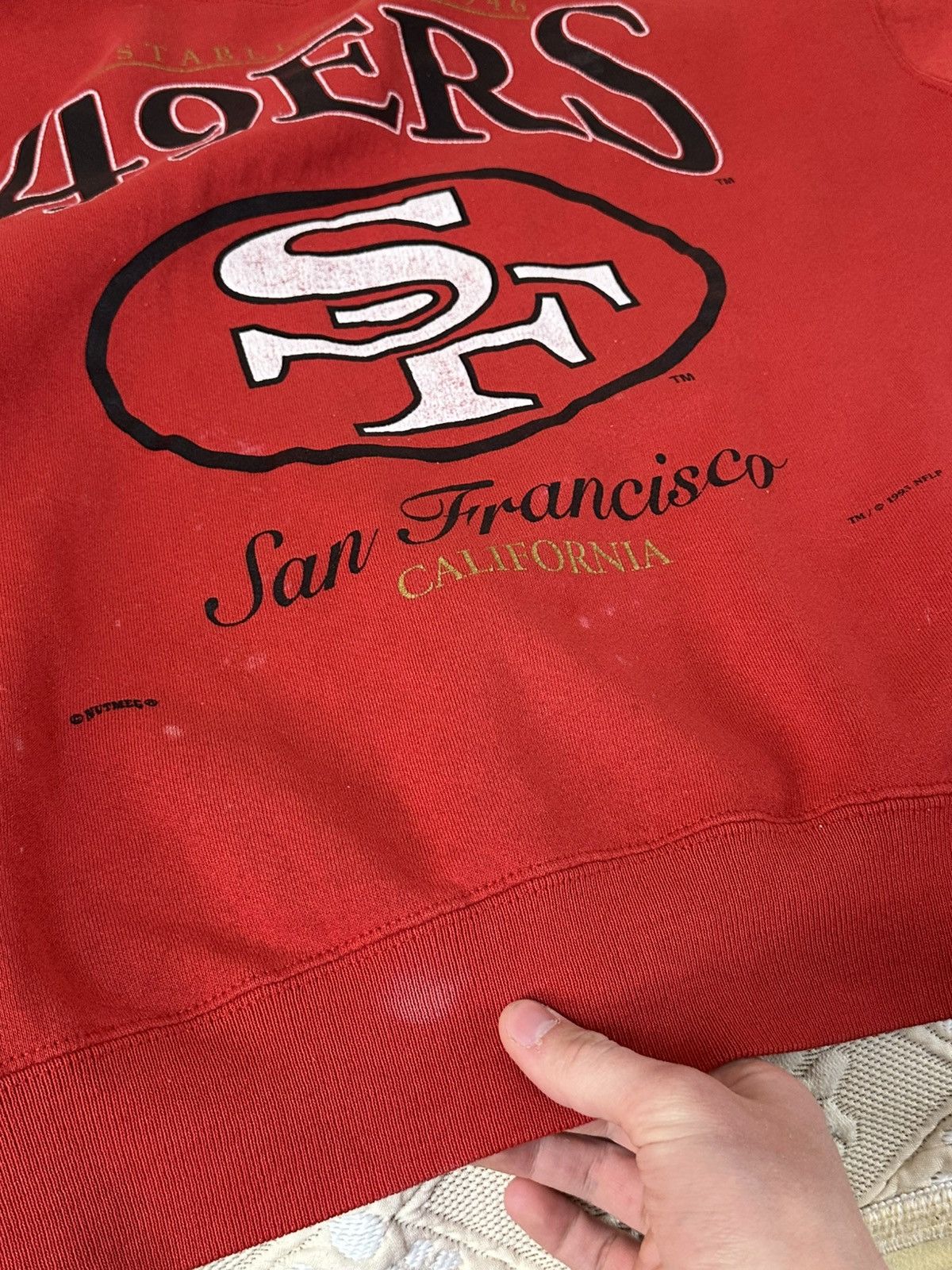 Lee 🔥 1995 San Francisco 49ers NFL Lee USA Sweatshirt Pullover Size US XL / EU 56 / 4 - 7 Thumbnail
