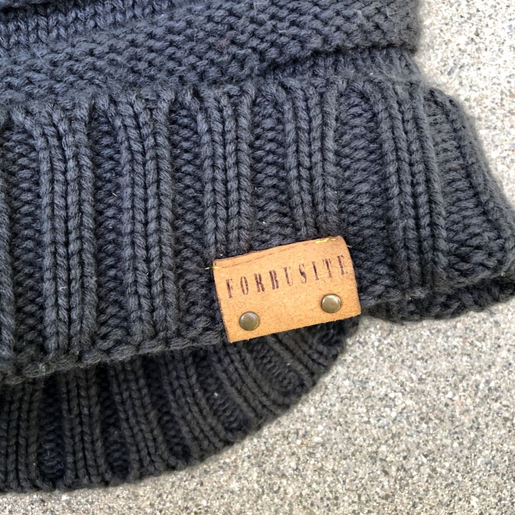 Vintage FORBUSITE Beanie Hat Unisex Adult Black Knit Lined Winter Cap Brim 1 Size Size US M / EU 48-50 / 2 - 2 Thumbnail