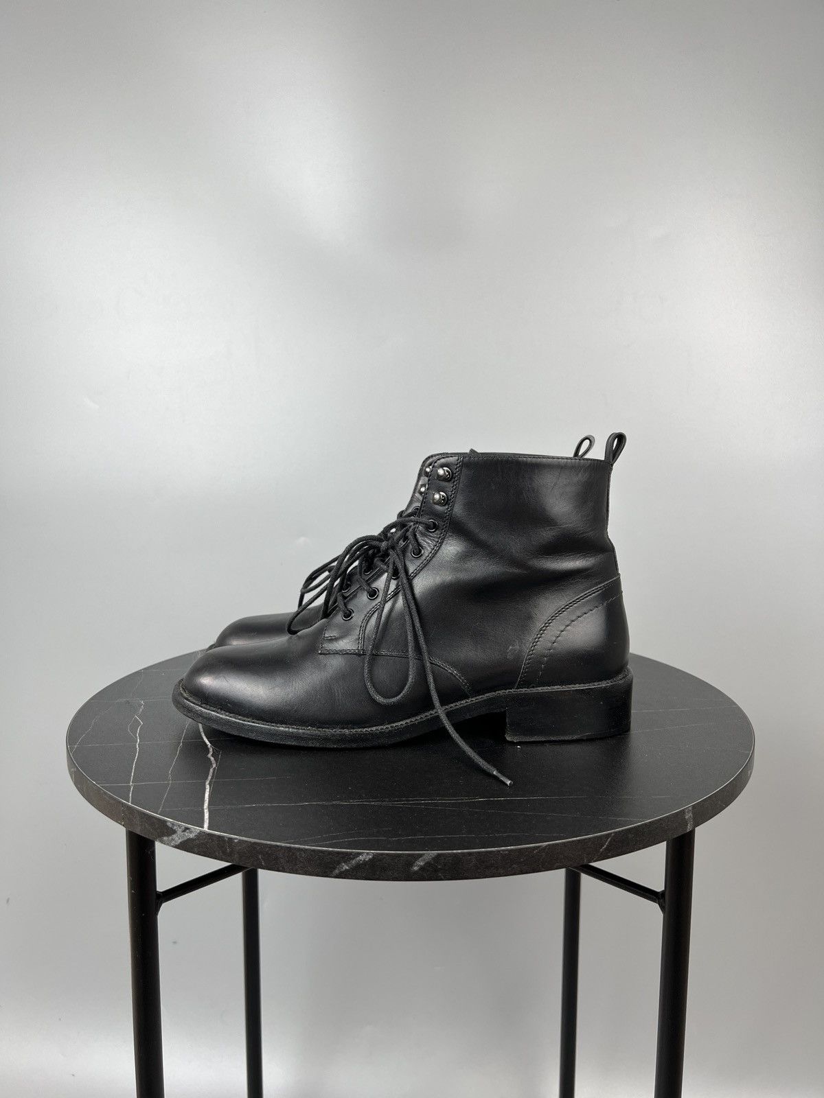 Saint Laurent Paris Saint Laurent Paris Leather Lace Up Ankle Boots (Y0381) Size US 8 / IT 38 - 4 Thumbnail