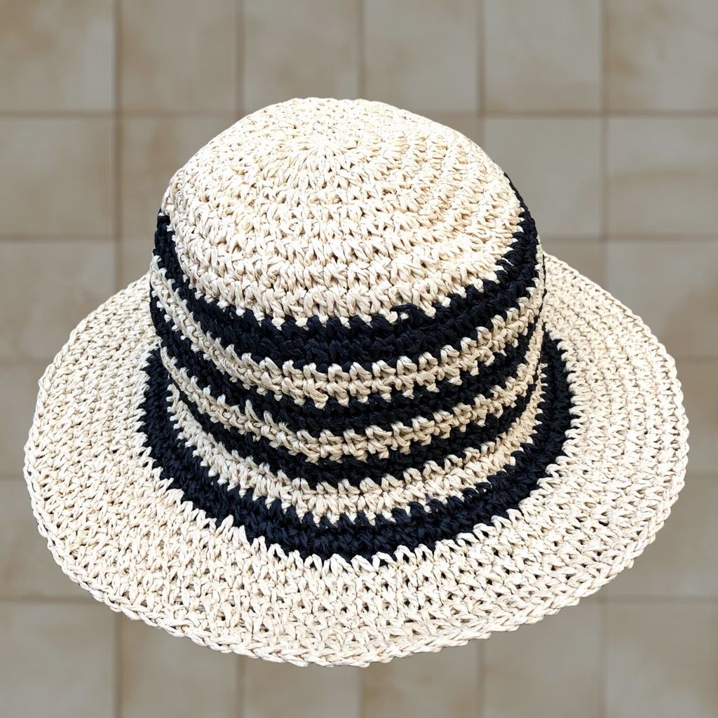 Gap VTG Gap Crochet Packable Bucket Sun Hat Women's One Size Travel Cap Beige Hats Mens Womens Girls Boys? Size ONE SIZE - 1 Thumbnail