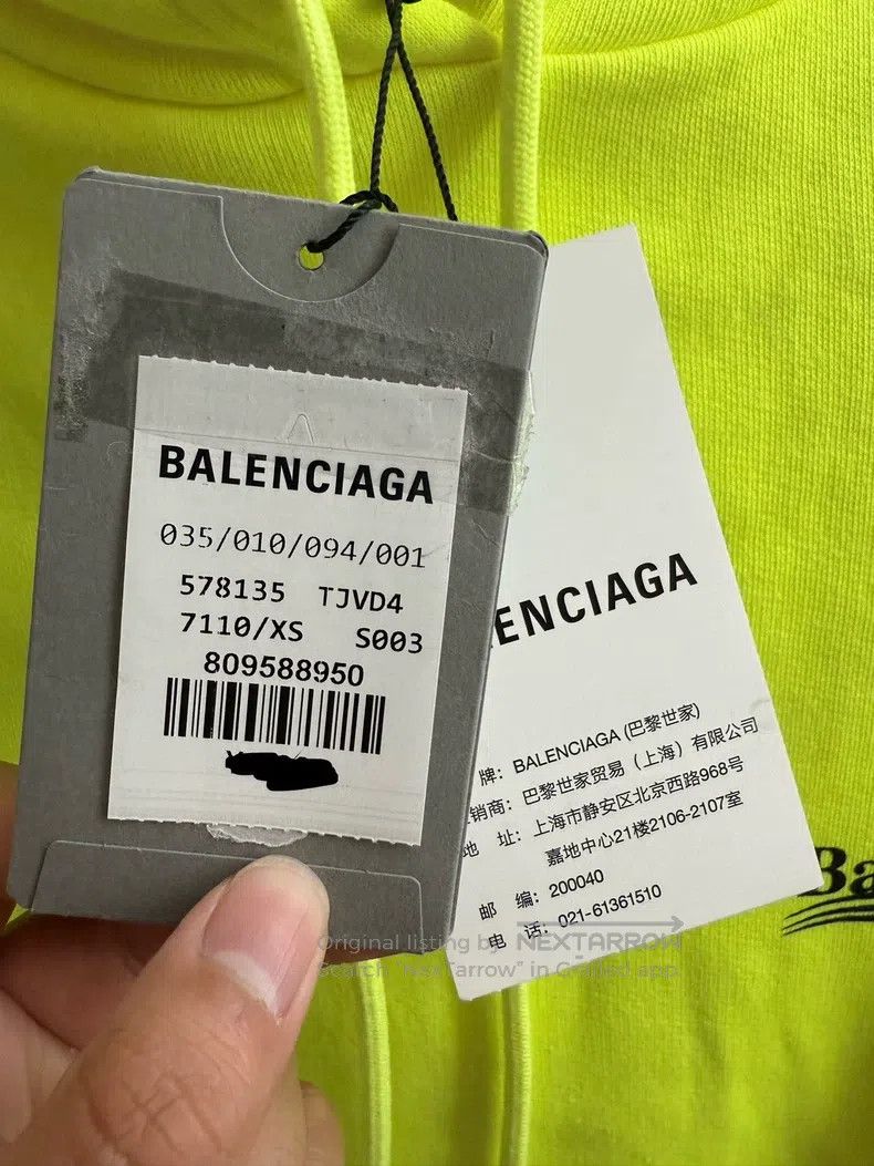 Balenciaga Balenciaga Coke Letter Logo Hooded Sweatshirt Fluorescent Size US XS / EU 42 / 0 - 4 Thumbnail