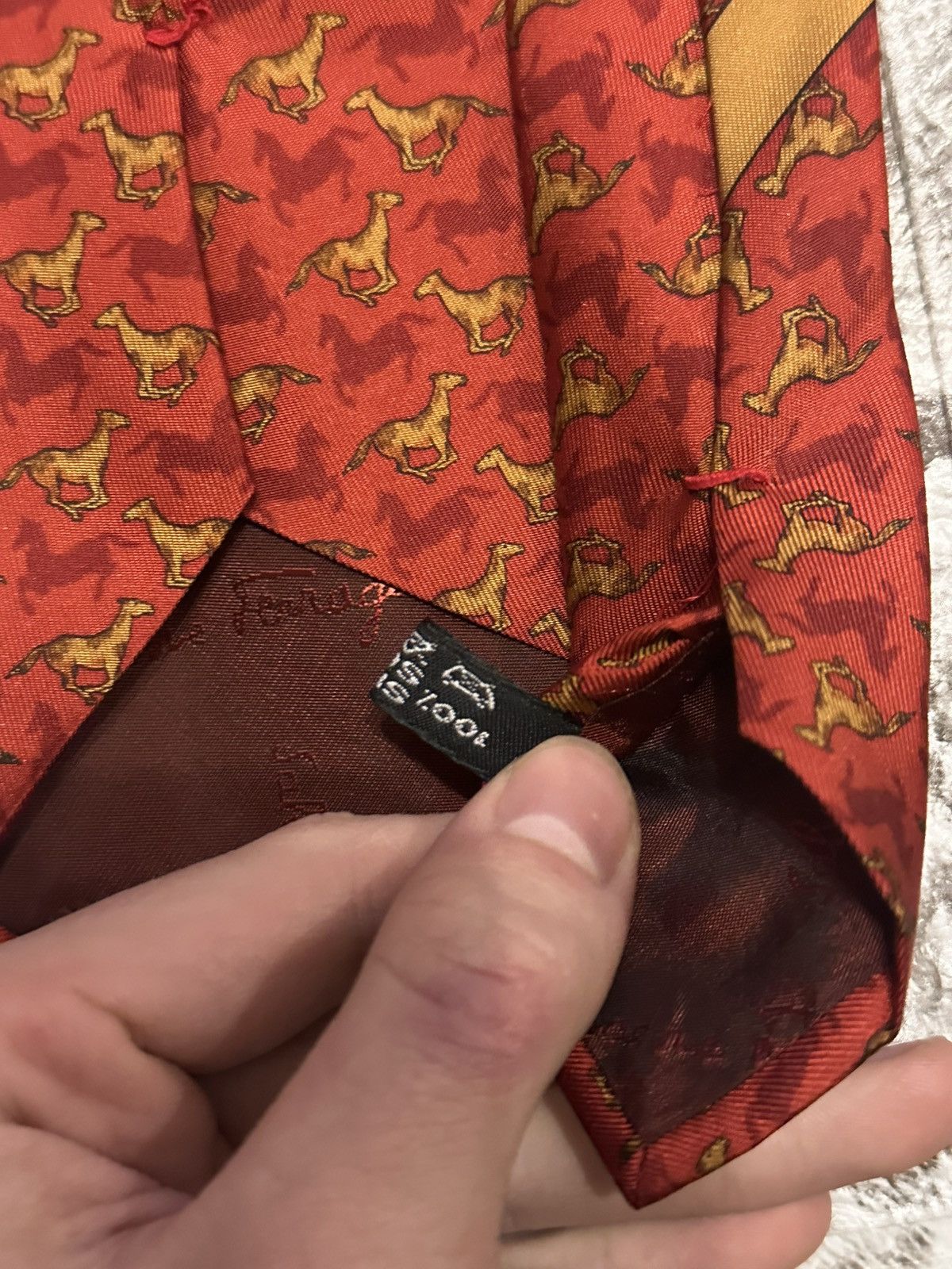 Salvatore Ferragamo Salvatore Ferragamo 100% Silk Tie Geometric Print Rad Italy Size ONE SIZE - 6 Thumbnail