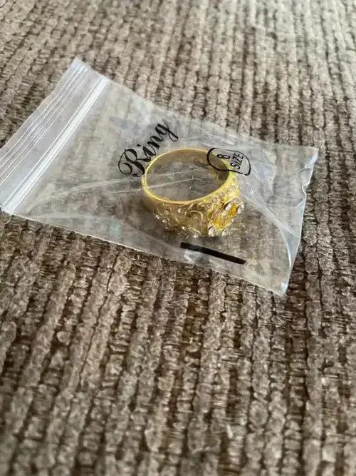 (+)PEOPLE Gold CZ Stone Ring ( size 7-13) Size ONE SIZE - 4 Thumbnail