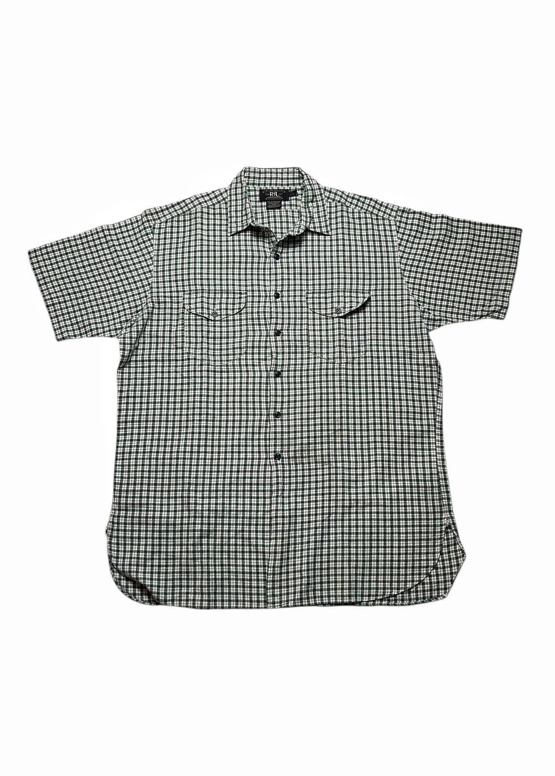 RRL Ralph Lauren Vintage RRL Double RL Mens Plaid Flannel Short Sleeve Size US XL / EU 56 / 4 - 2 Thumbnail