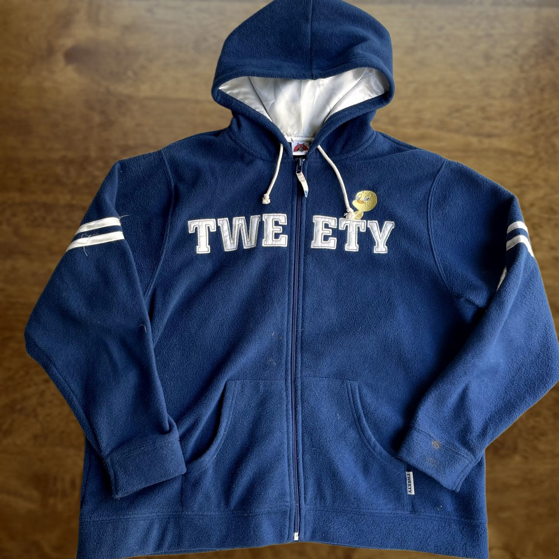 Vintage VINTAGE Looney Tunes Tweety Hoodie Mens XL Blue Fleece Full Zip Sweatshirt 90s Cartoon Bird Size US XL / EU 56 / 4 - 1 Thumbnail
