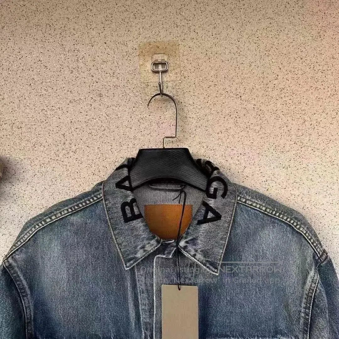 Balenciaga Balenciaga Logo Distressed Hem Denim Jacket. Size XXS / US 00 / IT 34 - 2 Thumbnail