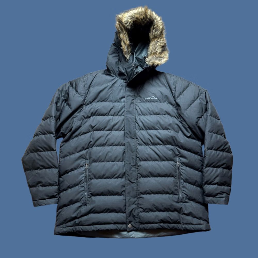 Eddie Bauer Eddie Bauer Parka Jacket Down Puffer Coat Full Zip Faux Fur Hood Men 2XL Black Size US XXL / EU 58 / 5 - 1 Thumbnail