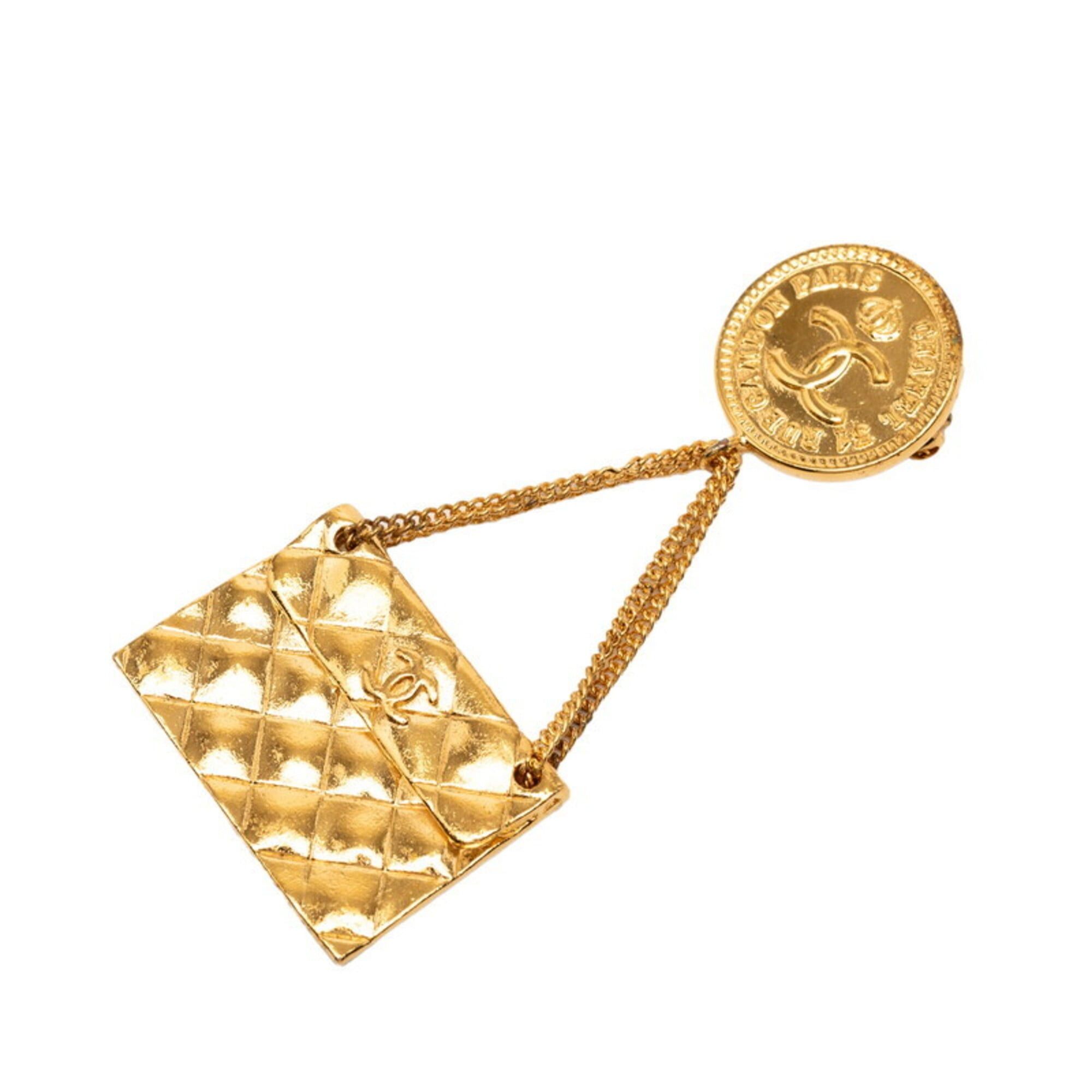 Chanel Chanel Vintage Coco Mark Matelassé Handbag Motif Brooch, Gold Plated, Women's CHANEL Size ONE SIZE - 1 Thumbnail