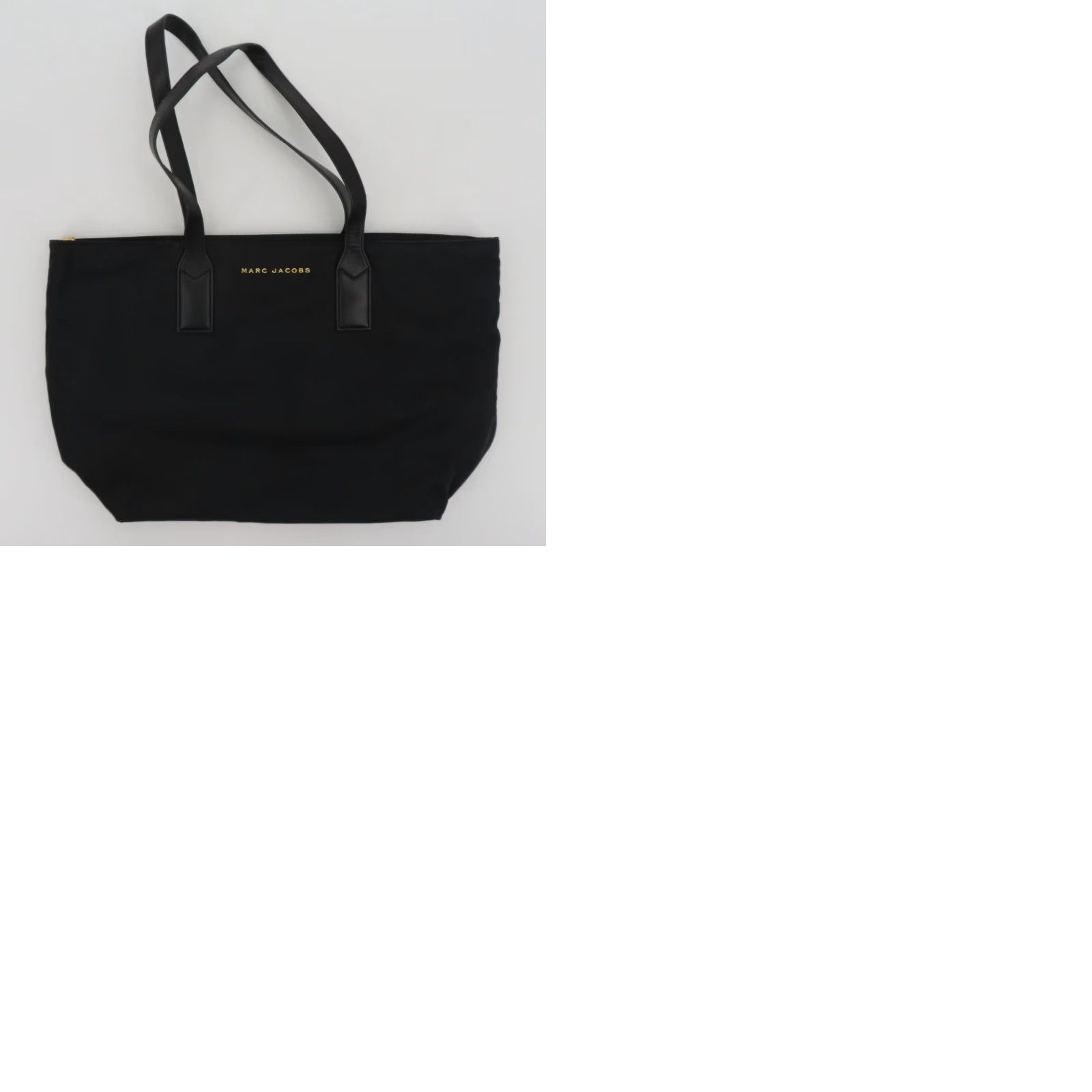 Marc Jacobs Marc Jacobs Solid Black Gold Hardware Zipper Shopper Purse Handbag Tote Bag Shopper Tote Bag Womens Size ONE SIZE - 10 Thumbnail