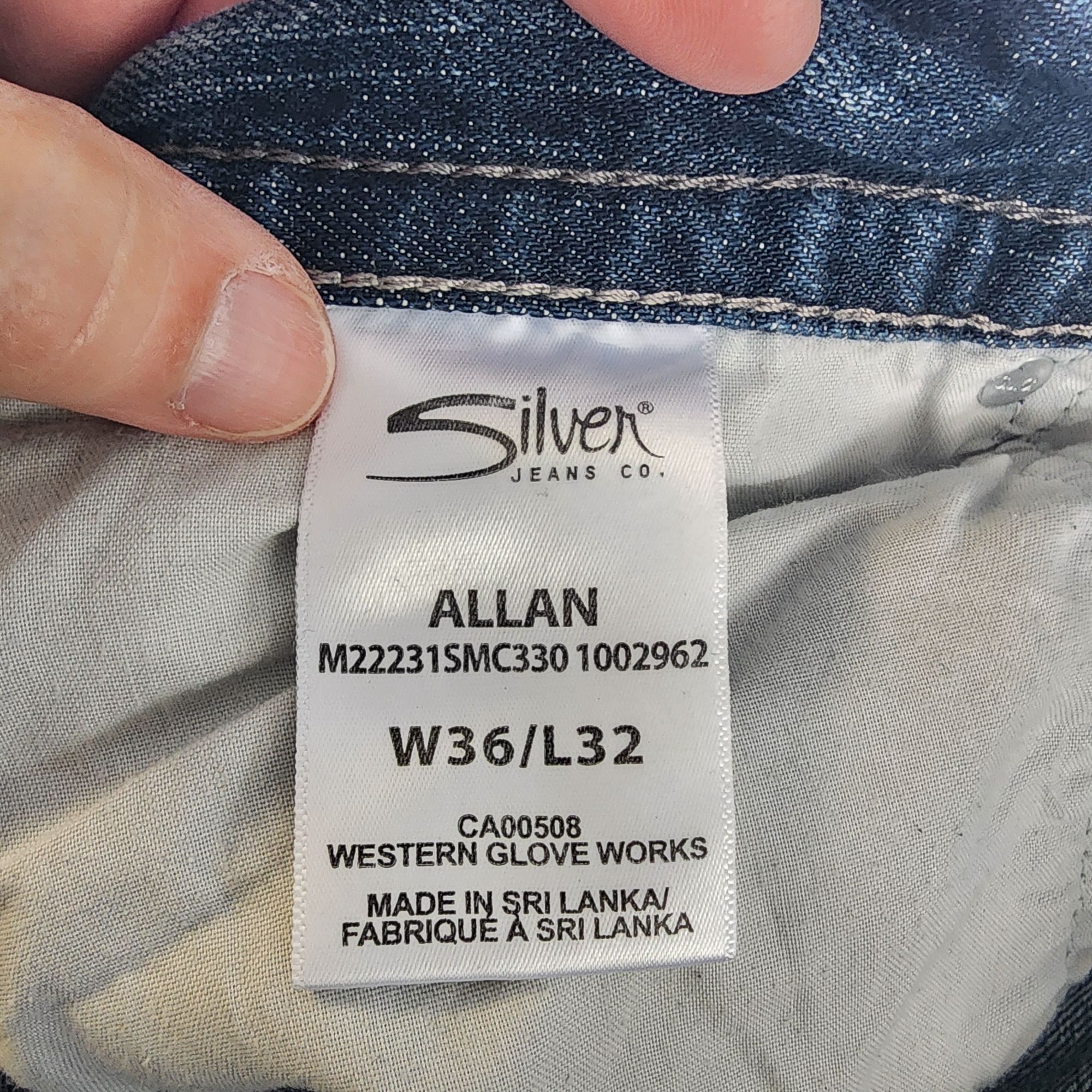 Silver Jeans Co. Silver Jeans Co Allan Mens W36/L32 Distressed Blue Denim Str Size US 36 / EU 52 - 5 Thumbnail