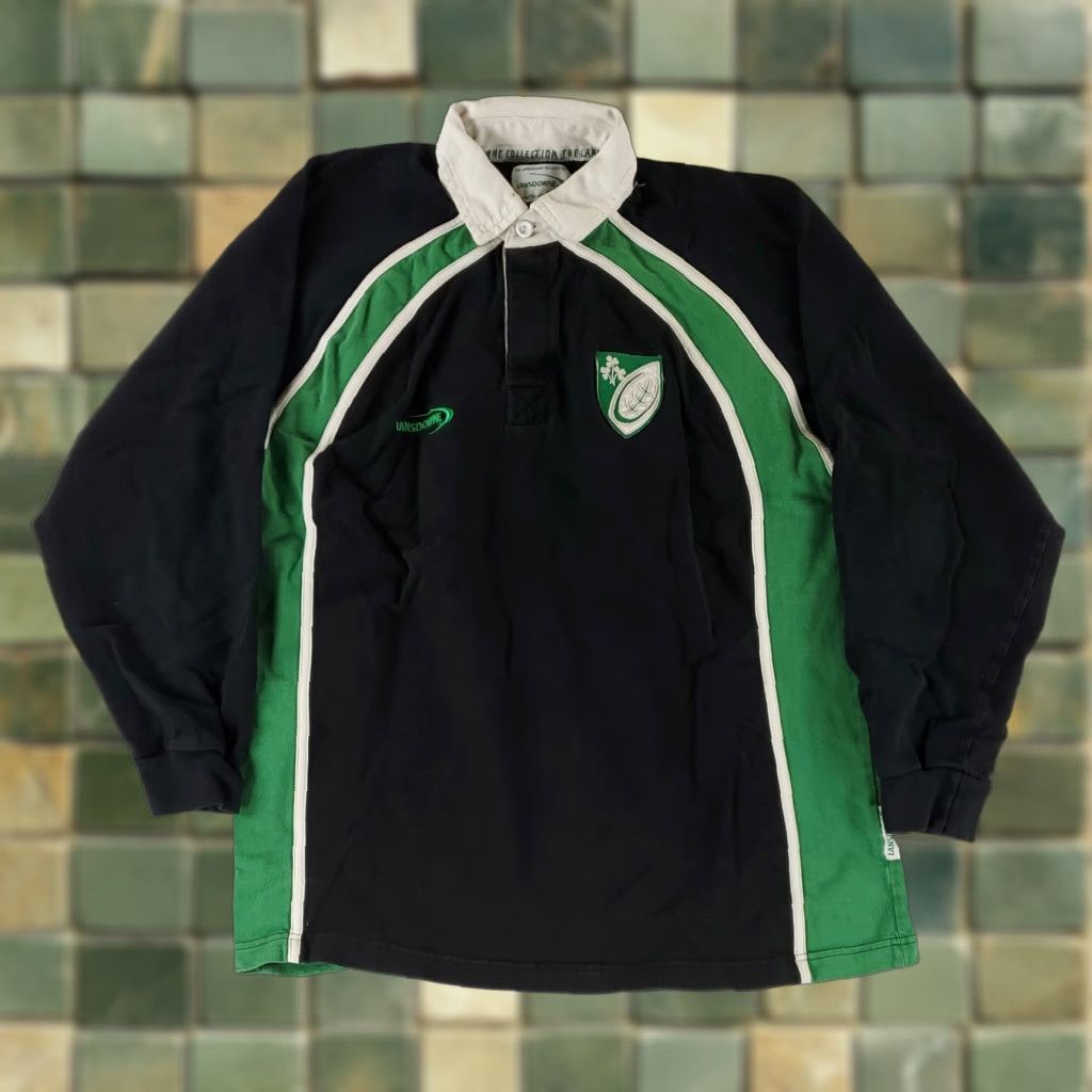 Vintage Landsdowne Rugby Shirt Ireland Black Green Long Sleeve Mens L Size US L / EU 52-54 / 3 - 1 Thumbnail
