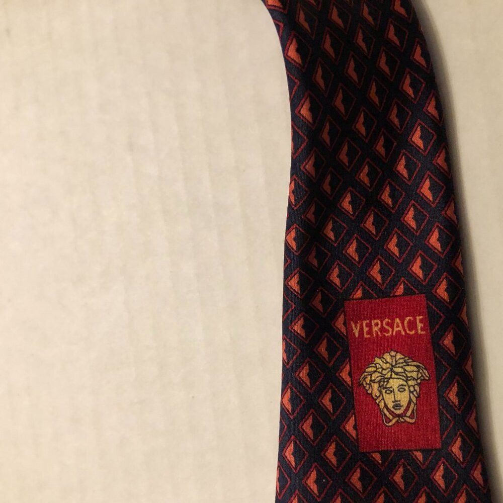 Versace VERSACE MEN'S NAVY 100%SILK TIE 3 5/8" X61 1/2" Size ONE SIZE - 11 Thumbnail