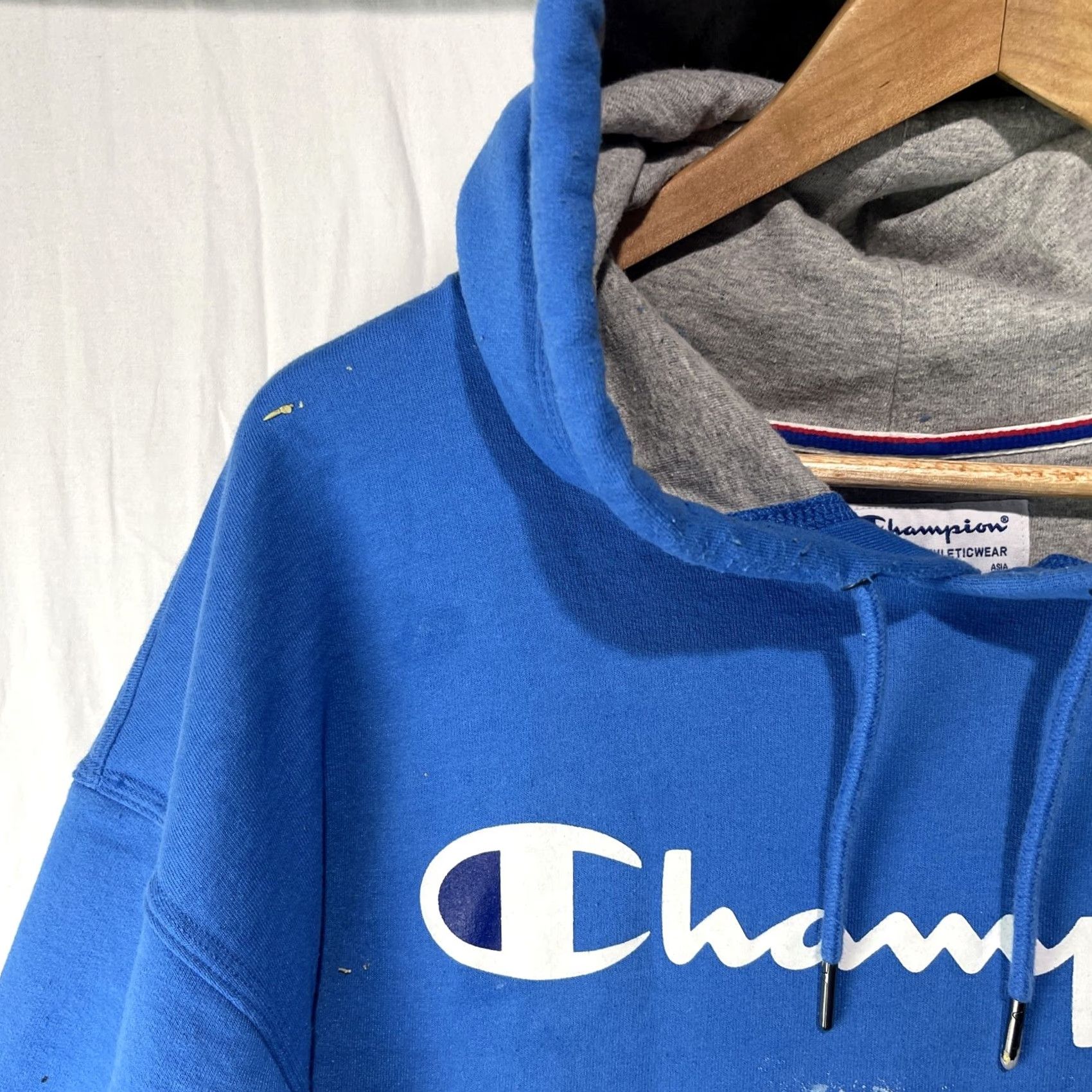 Champion Champion Hoodie Mens 2XL Blue Sweatshirt Fleece Long Sleeve Logo Sweater Size US XXL / EU 58 / 5 - 5 Thumbnail