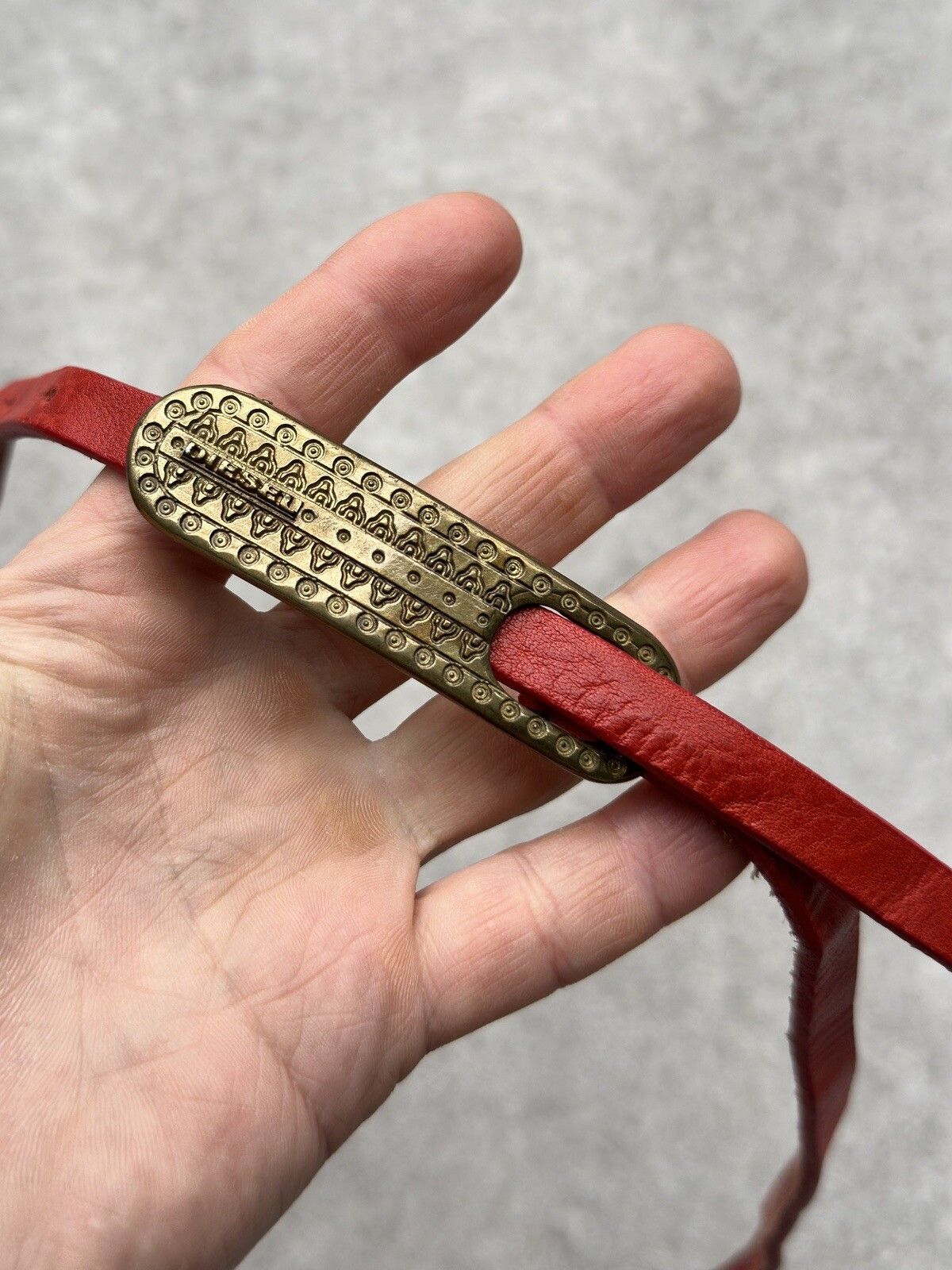 Diesel VINTAGE DIESEL MASKILA RED LEATHER BELT THIN WOMENS RARE Size ONE SIZE - 10 Thumbnail