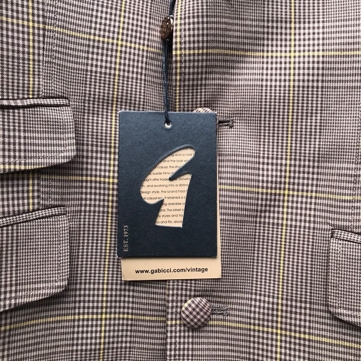 Gabicci × Lambretta Gabicci Italy Vintage Mens Checked Tailored Jacket Button Up Size 40R - 5 Thumbnail