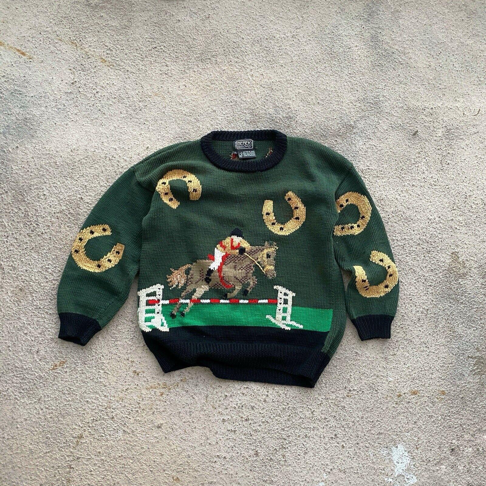 Vintage Vintage BEREK 80s Horse Marta knit sweater Aztec vibe Coogi Size US L / EU 52-54 / 3 - 1 Thumbnail