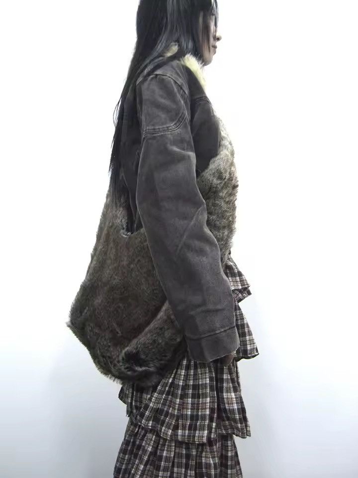 Vintage Faux Fur Y2k Streetwear Retro Crossbody Shoulder Bag Size ONE SIZE - 7 Thumbnail