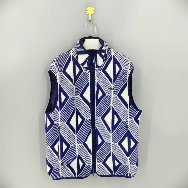 Dior Dior Blue Men's Vest with Geometric Print 0089 Size US L / EU 52-54 / 3 - 1 Thumbnail