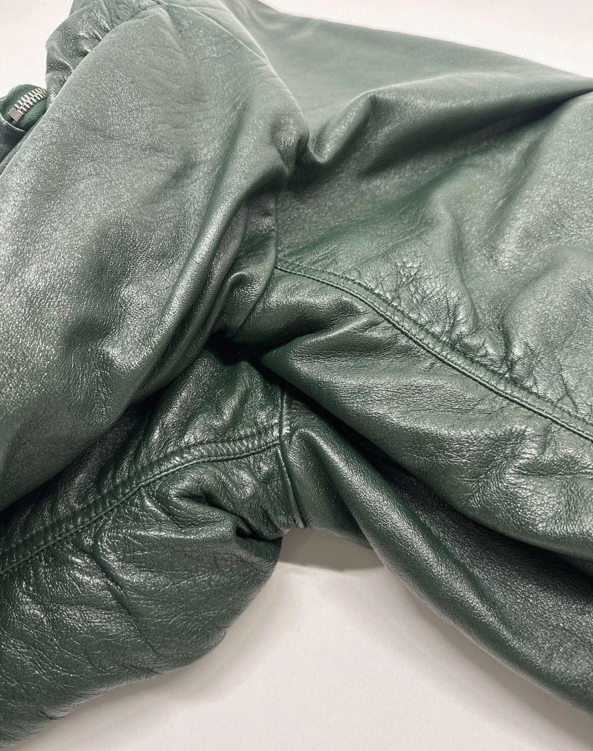 Prada prada raf simons green leather bomber jacket. Size US L / EU 52-54 / 3 - 5 Thumbnail