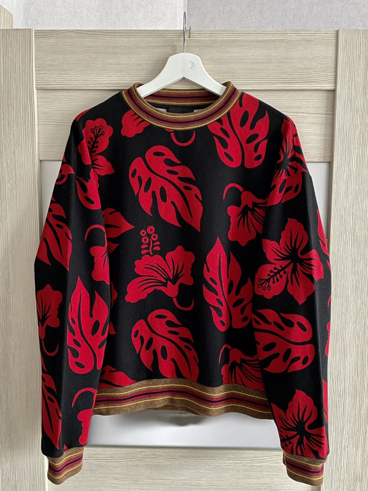 Prada Rare Prada Hibiscus Dane DeHaan SS14 Cotton Sweatshirt L Size US L / EU 52-54 / 3 - 3 Thumbnail