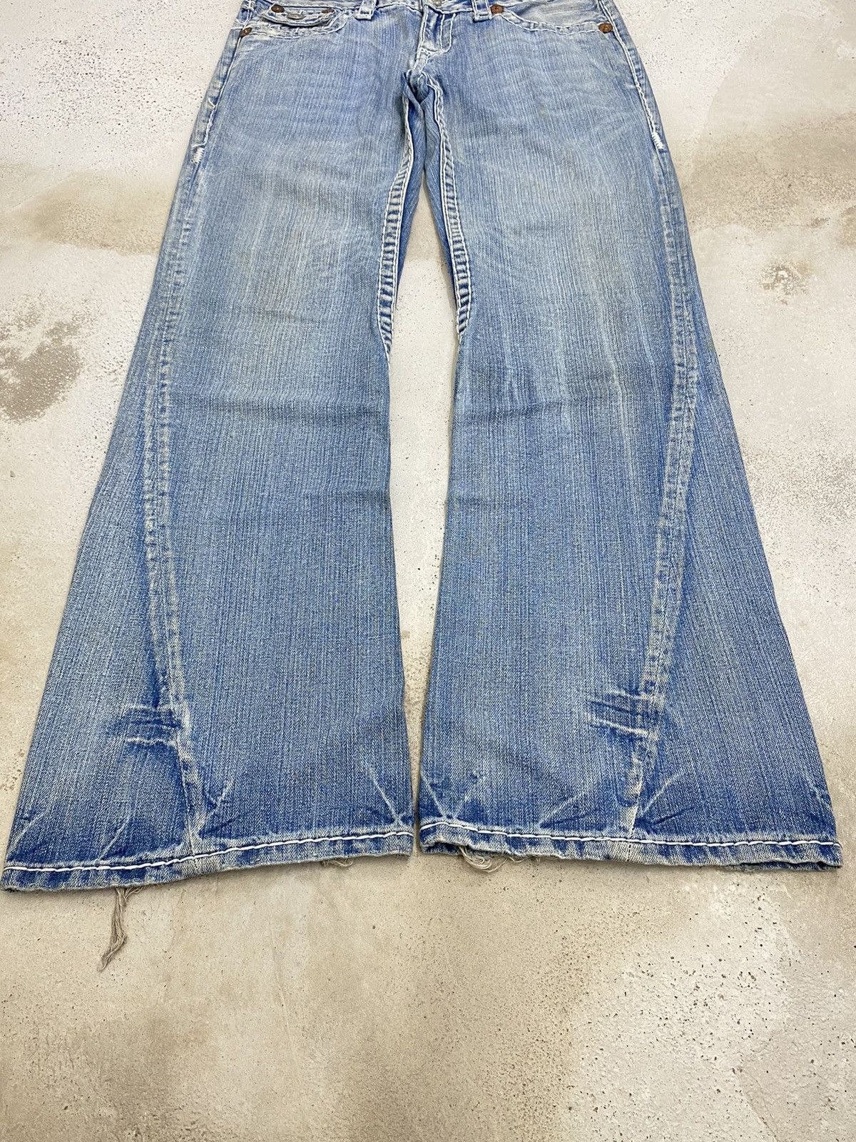 Hysteric Glamour Flare True Religion Japan Light Blue Distressed Denim Size US 31 - 4 Thumbnail