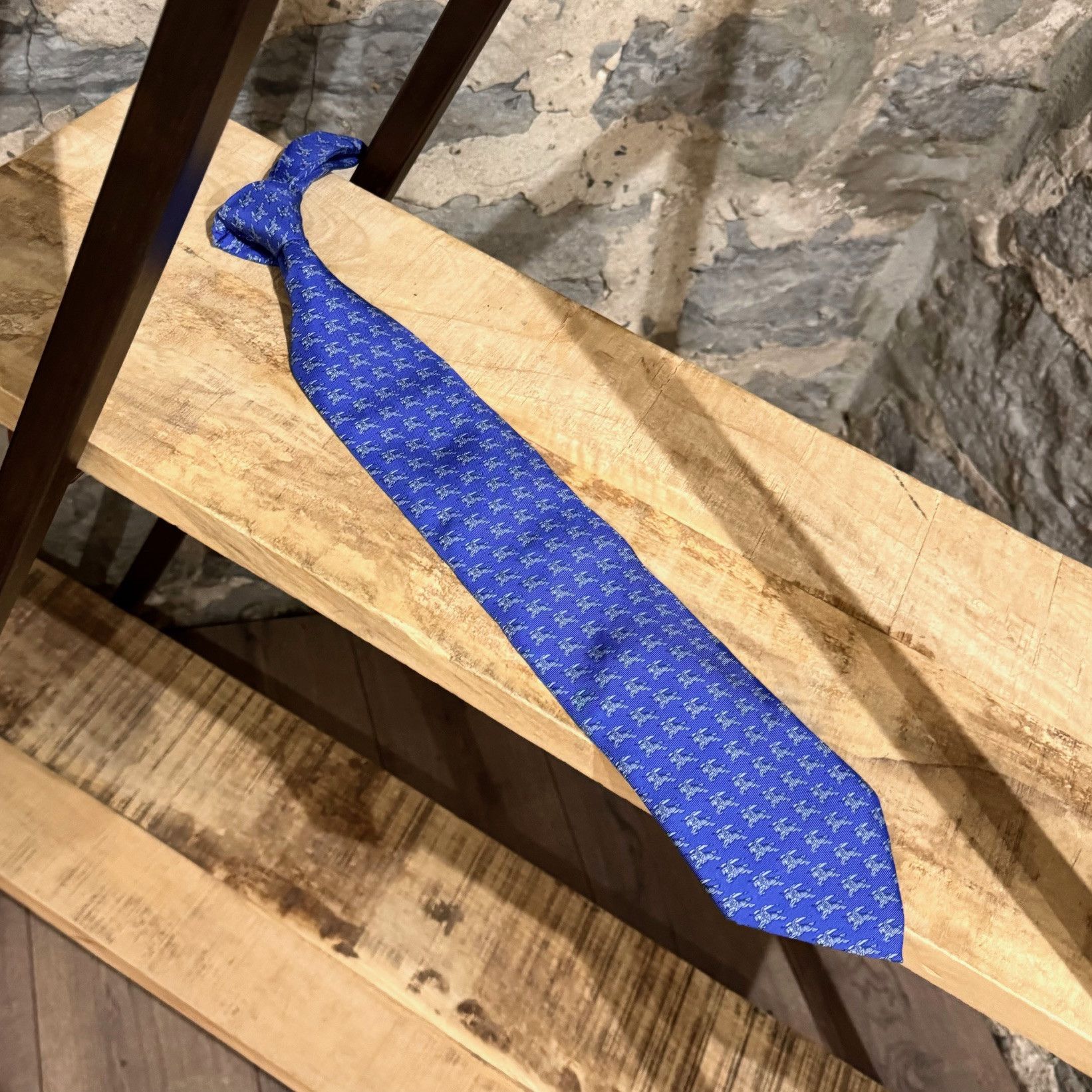 Burberry Burberry Knight Prints Blue Silk Tie Size ONE SIZE - 1 Thumbnail
