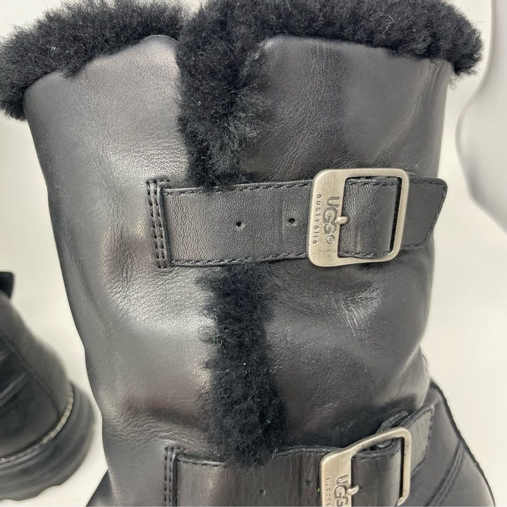 Ugg Ugg Larkspur Waterproof Black Leather Sheepskin Boots Size 9 Size US 9 / IT 39 - 8 Thumbnail
