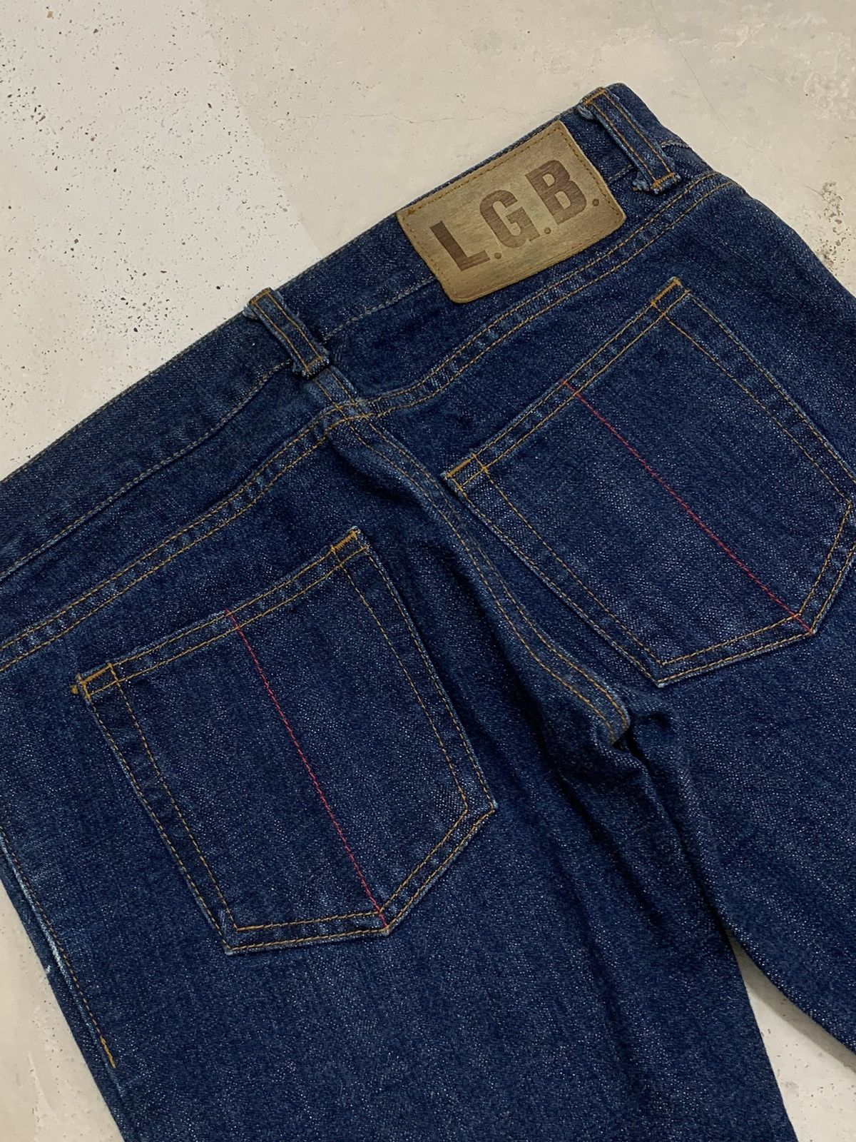 Le Grande Bleu (L.G.B.) Le Grand Bleu Flare Dark Denim Whisker Maniac Corp Size US 28 / EU 44 - 11 Thumbnail