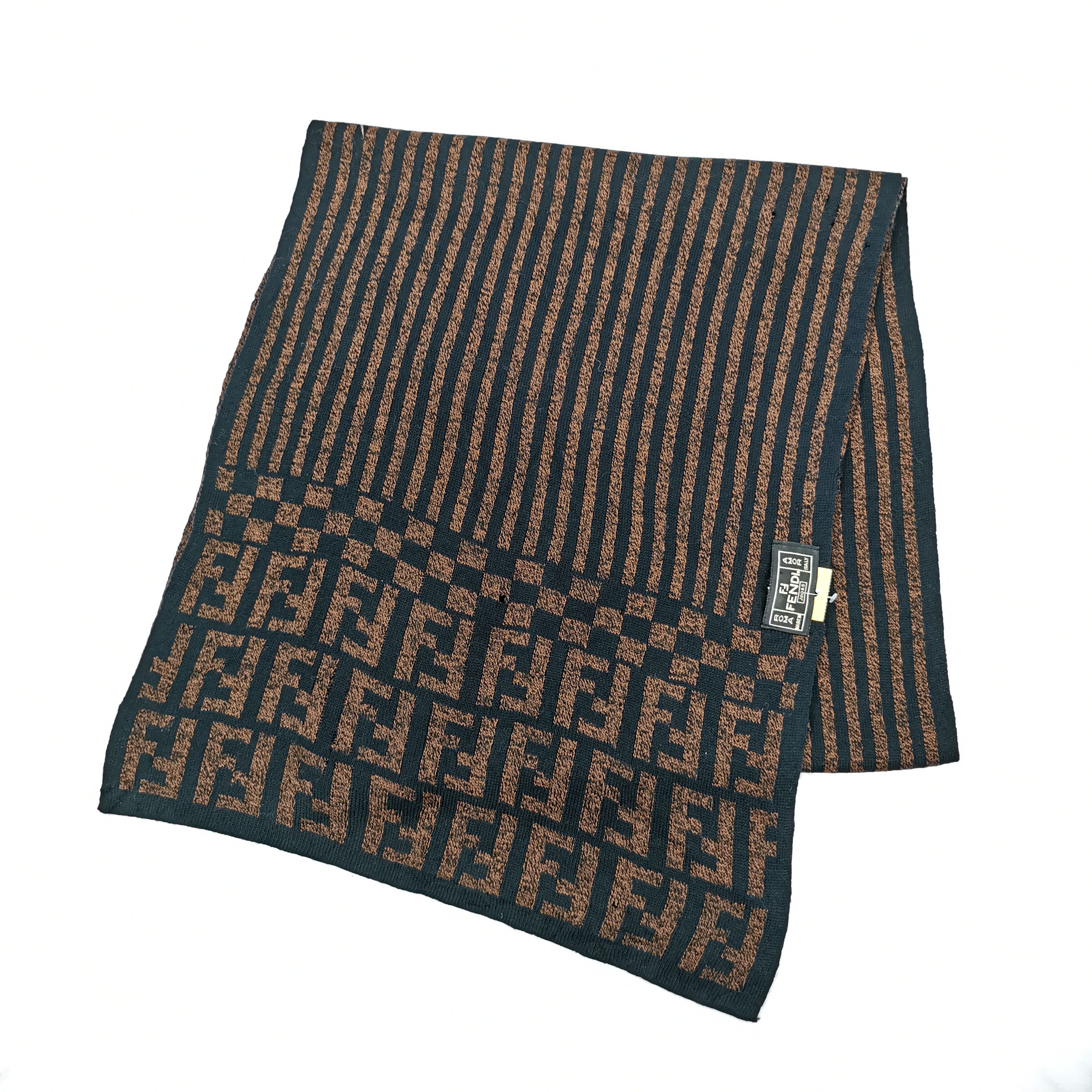 Japanese Brand Vintage Fendi Scarf Muffler Monogram Winter Wool Scarves Size ONE SIZE - 3 Thumbnail