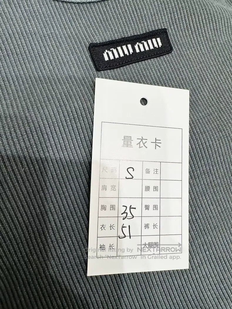Miu Miu Miu Miu Size S 25 spring and summer logo rib short slim ves Size S / US 4 / IT 40 - 6 Thumbnail