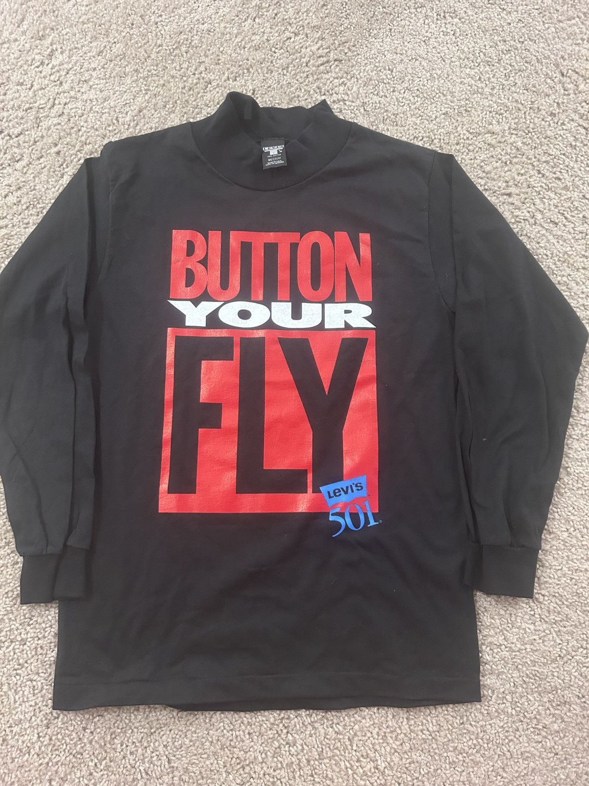 Levi's × Vintage Levi’s vintage “button your fly” long sleeve graphic medium Size US M / EU 48-50 / 2 - 1 Thumbnail