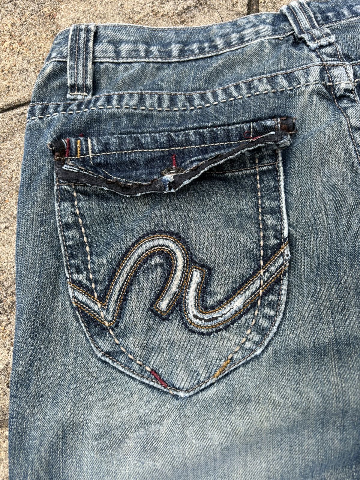 Marc Ecko × Vintage Crazy Y2K Marc Ecko Affliction Style Embroidered Rave Jeans Size US 34 / EU 50 - 6 Thumbnail